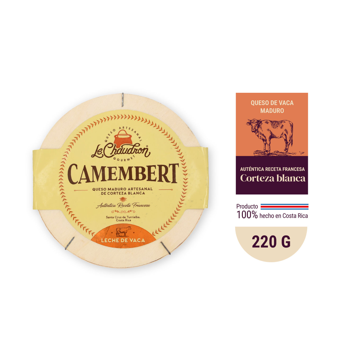 Queso Camembert Le Chaudron Paquete 220 G