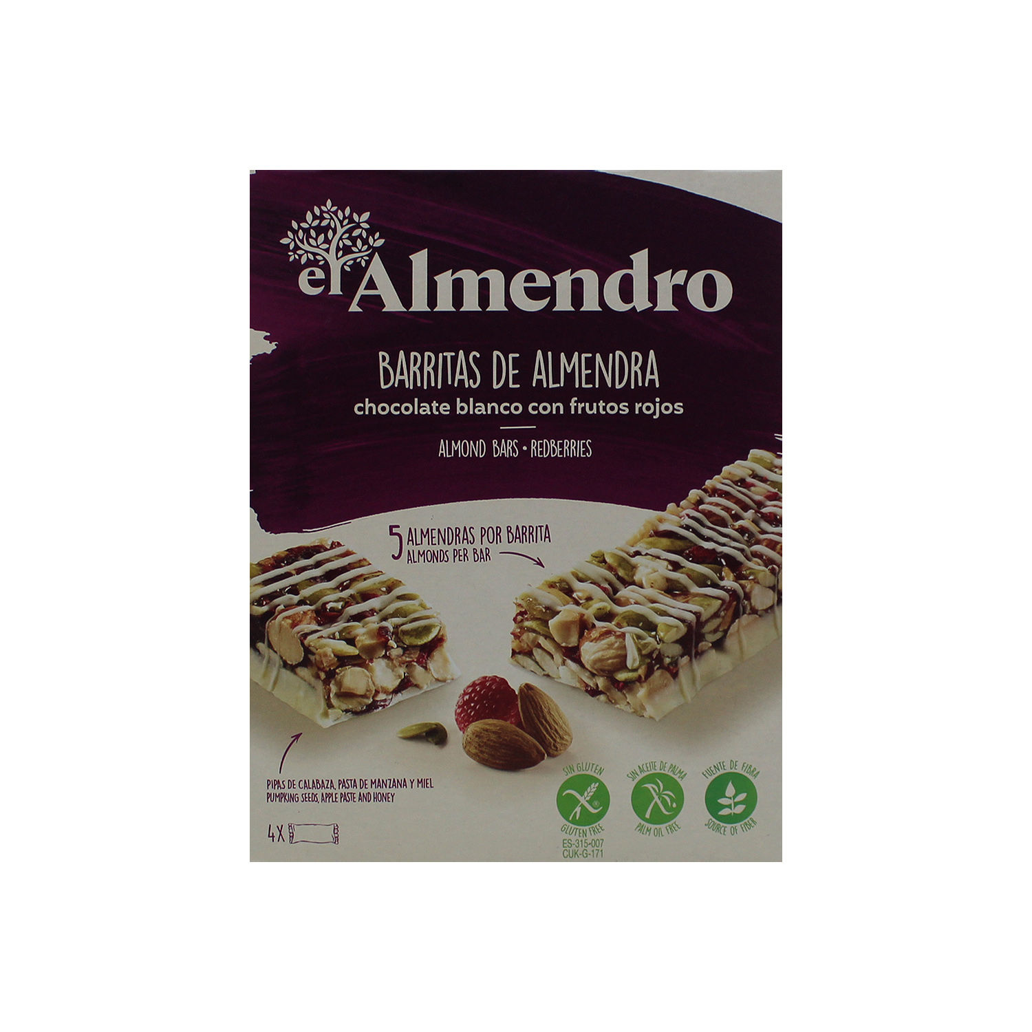 Barra Almendra Chocolate Blanco El Almendro Caja 100 G