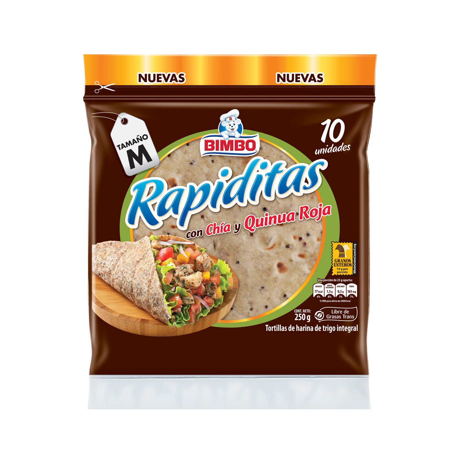 Tortillas Trigo Chia Quinoa Bimbo Paquete 250 G