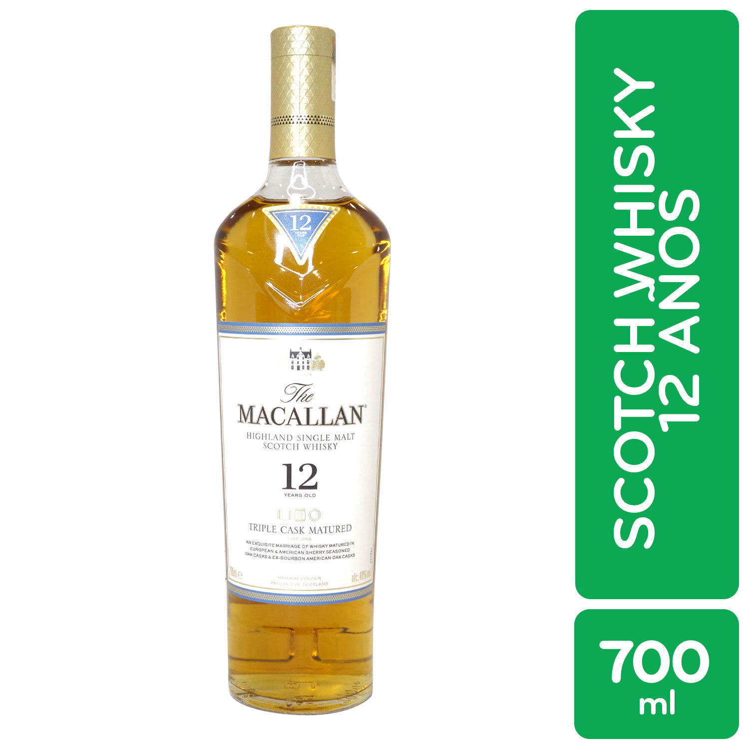 Whisky Escoces 12 Años The Macallan Caja 700 Ml