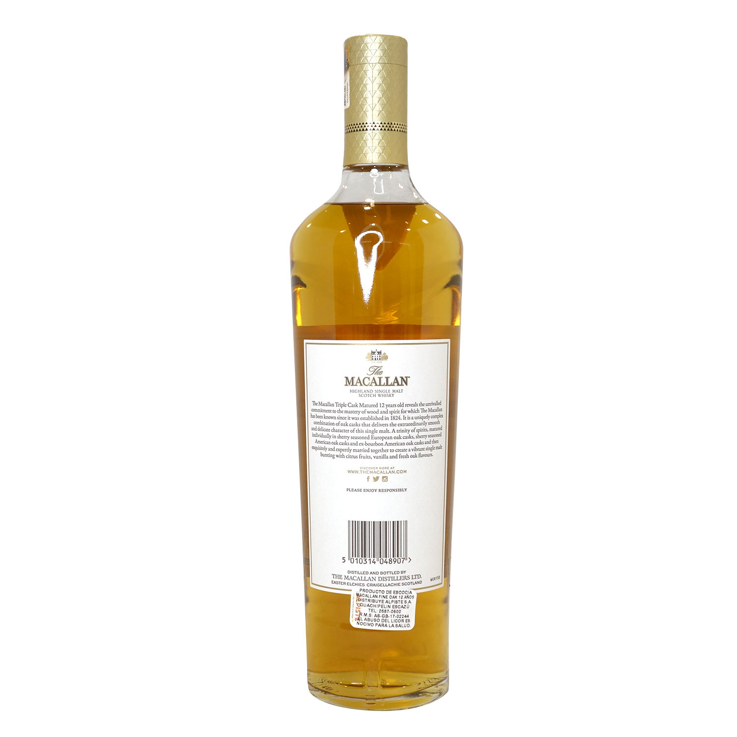 Whisky Escoces 12 Años The Macallan Caja 700 Ml