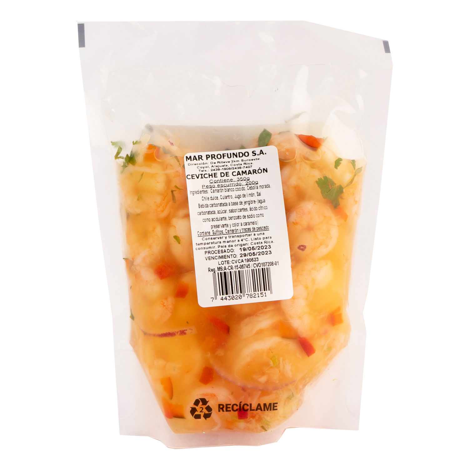 Ceviche Camaron Auto Mercado Bolsa 350 G