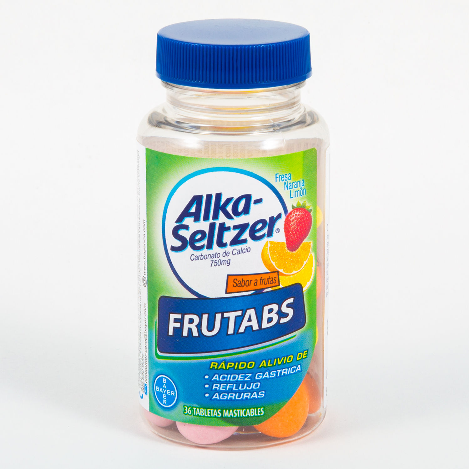 Antiacido Adulto Tableta Frutas Alka Seltzer Botella 36 Unid