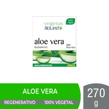 Jabon Natural Aloe Vera 3 U Bioland Caja 270 G