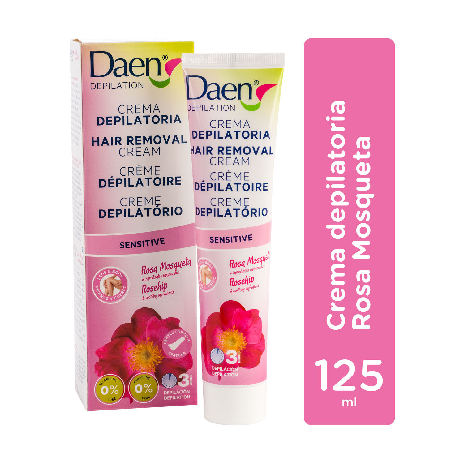 Crema Depilacion Corporal Piel Sensible Mujer Daen Caja 125 Ml