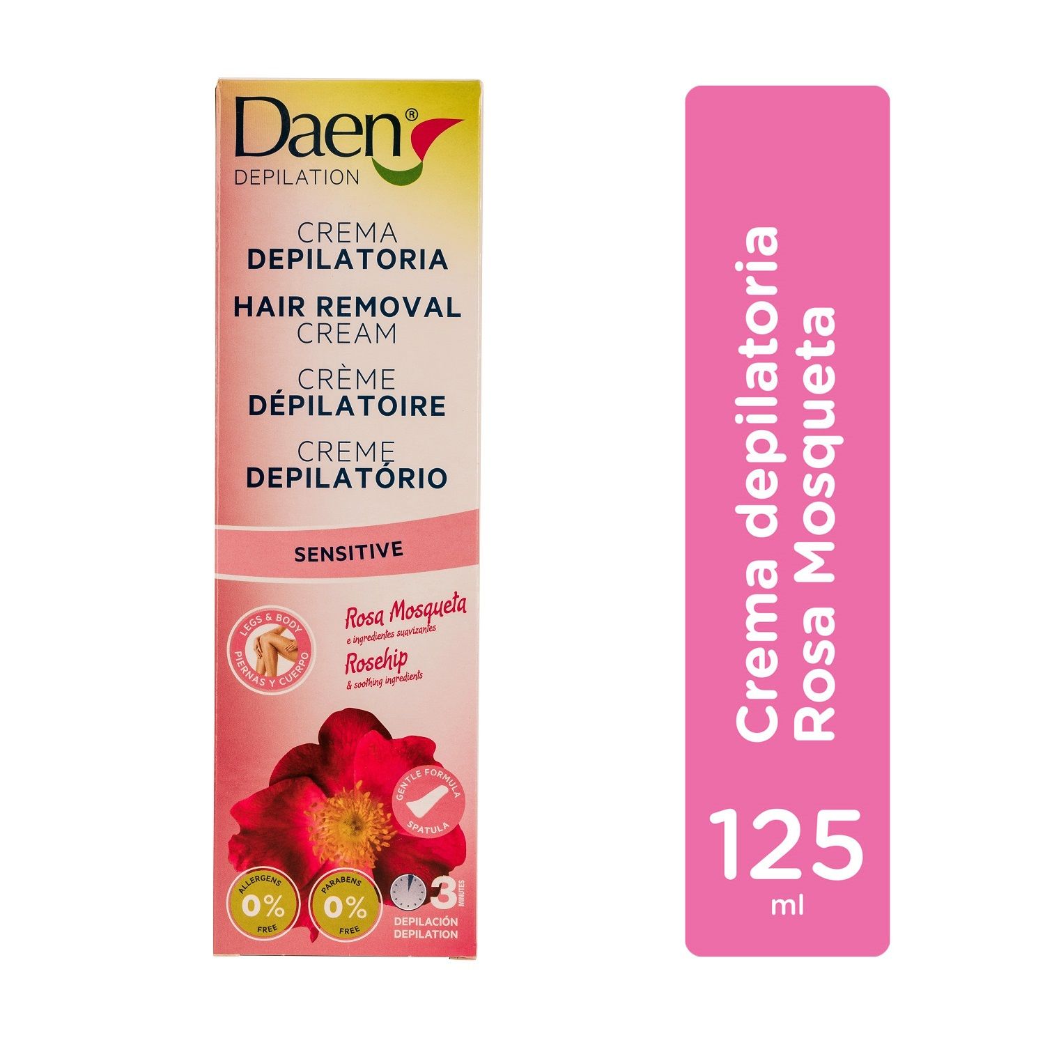 Crema Depilacion Corporal Piel Sensible Mujer Daen Caja 125 Ml