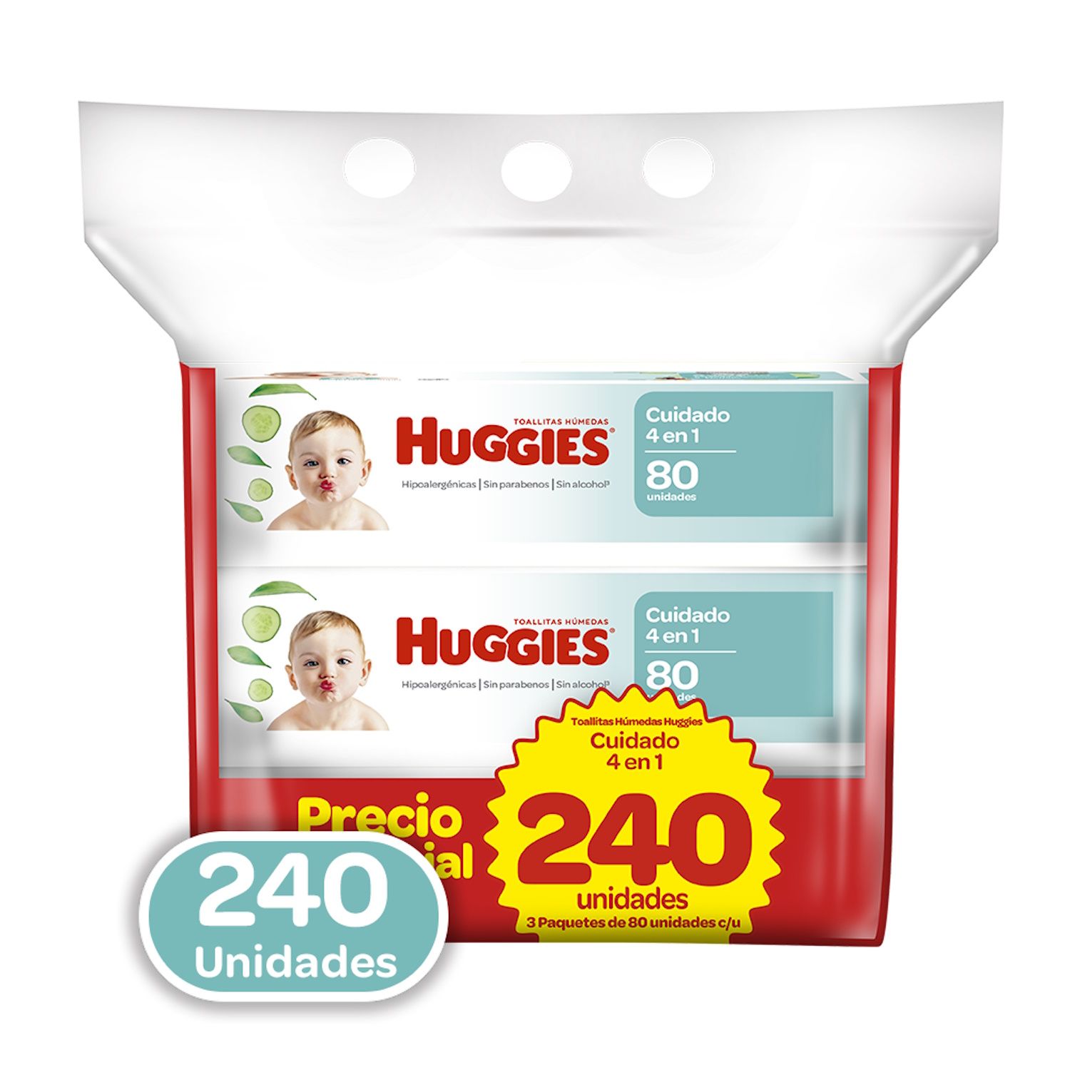 Toalla Humeda Sensitiva One Done Huggies Paquete 240 Unid