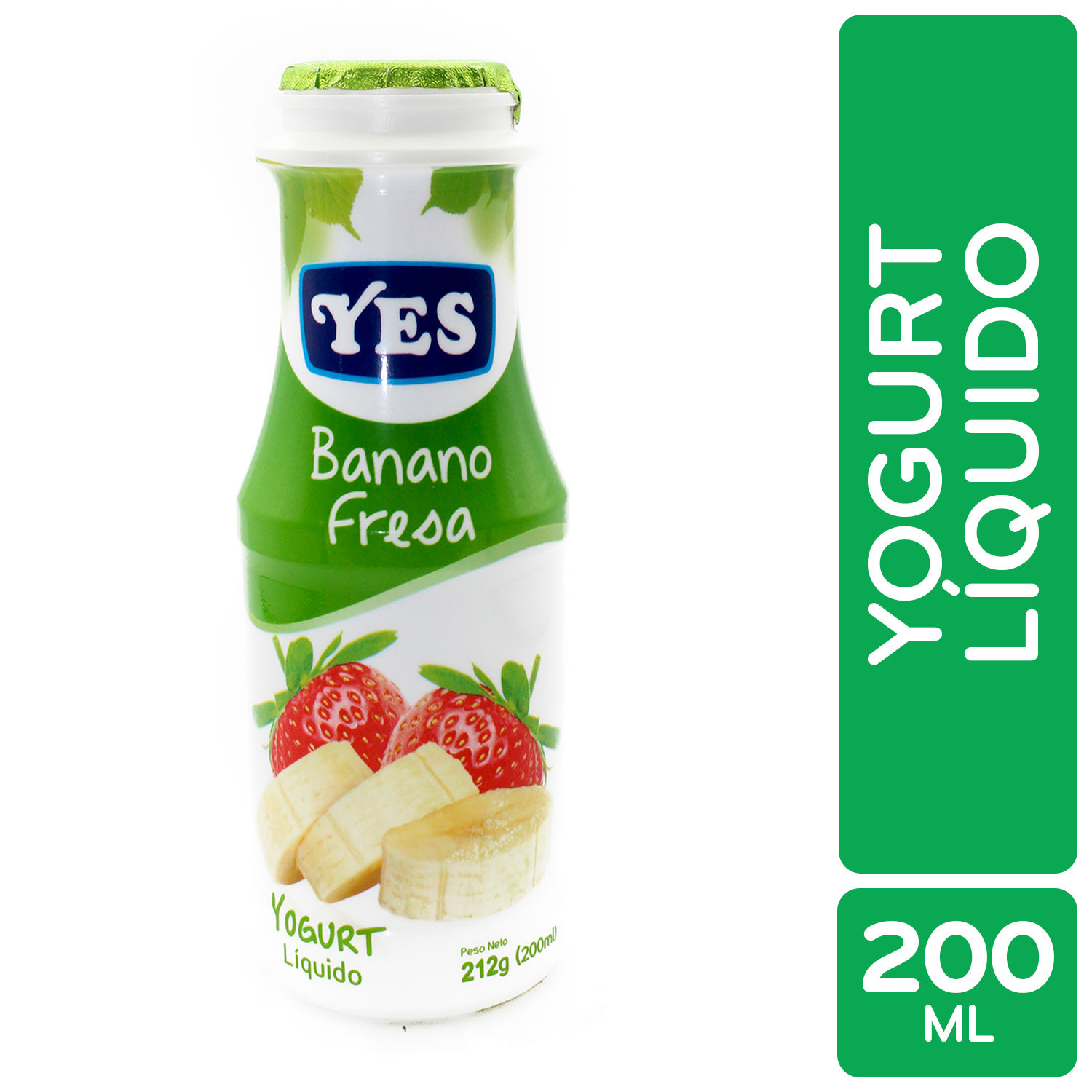 Yogurt Liquido Banano Fresa Yes Envase 200 G