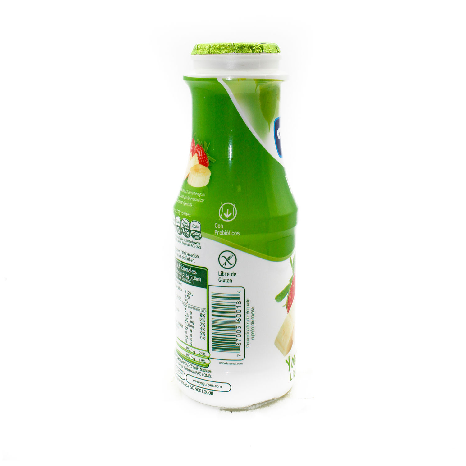 Yogurt Liquido Banano Fresa Yes Envase 200 G