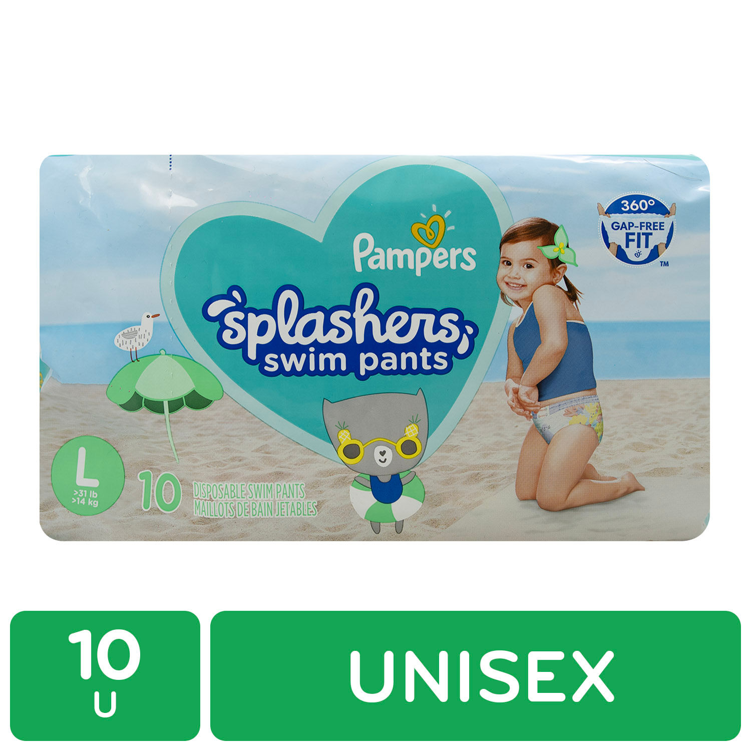 Pañal Piscina T-l Unisex Pampers Paquete 10 Unid