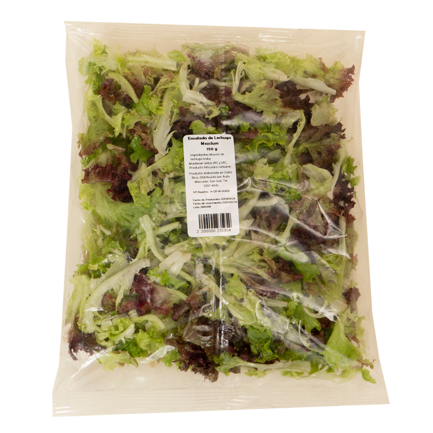 Ensalada Lechuga Mezclum Auto Mercado Paquete 150 G