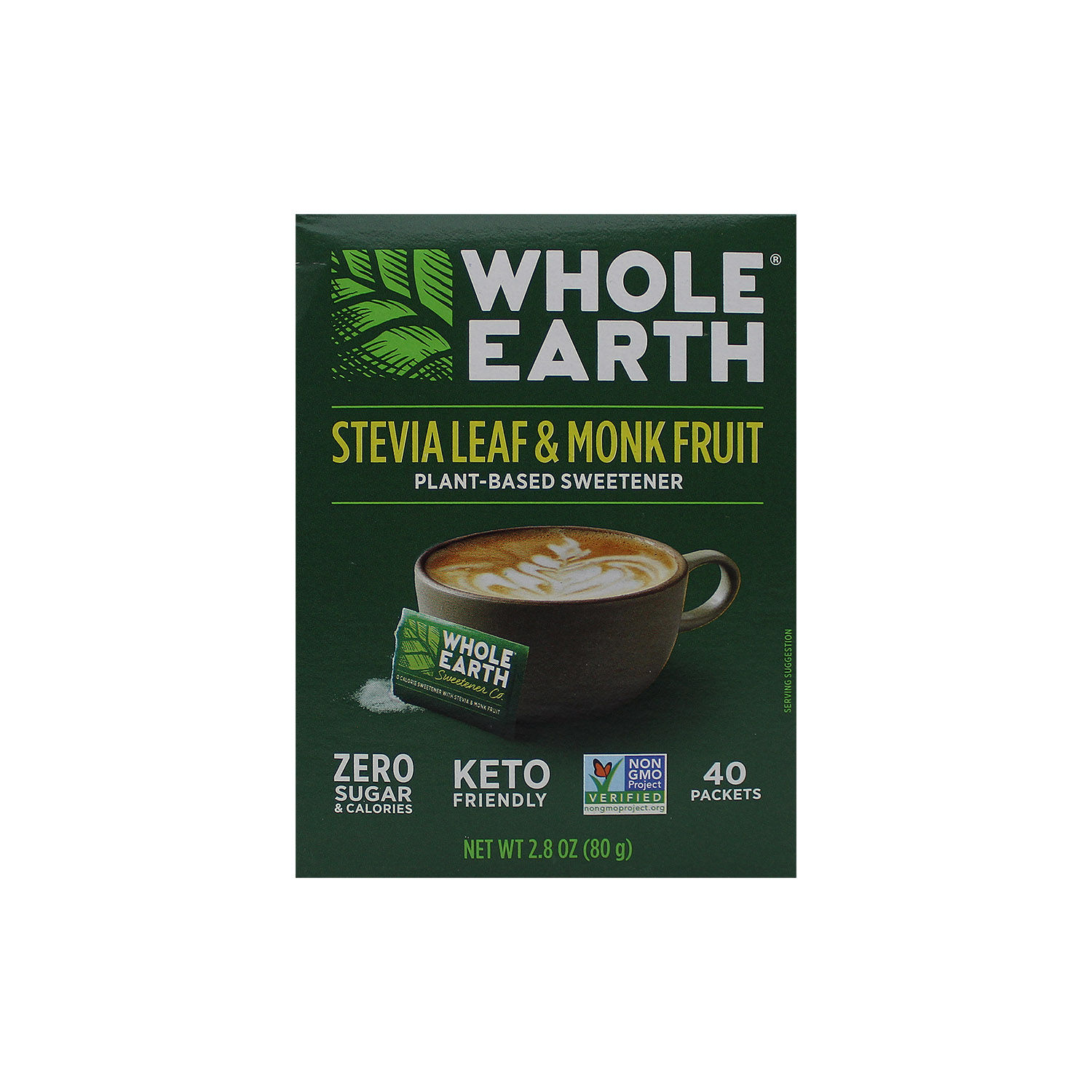 Edulcorante Polvo Stevia Monk Fruit Whole Earth Caja 80 G