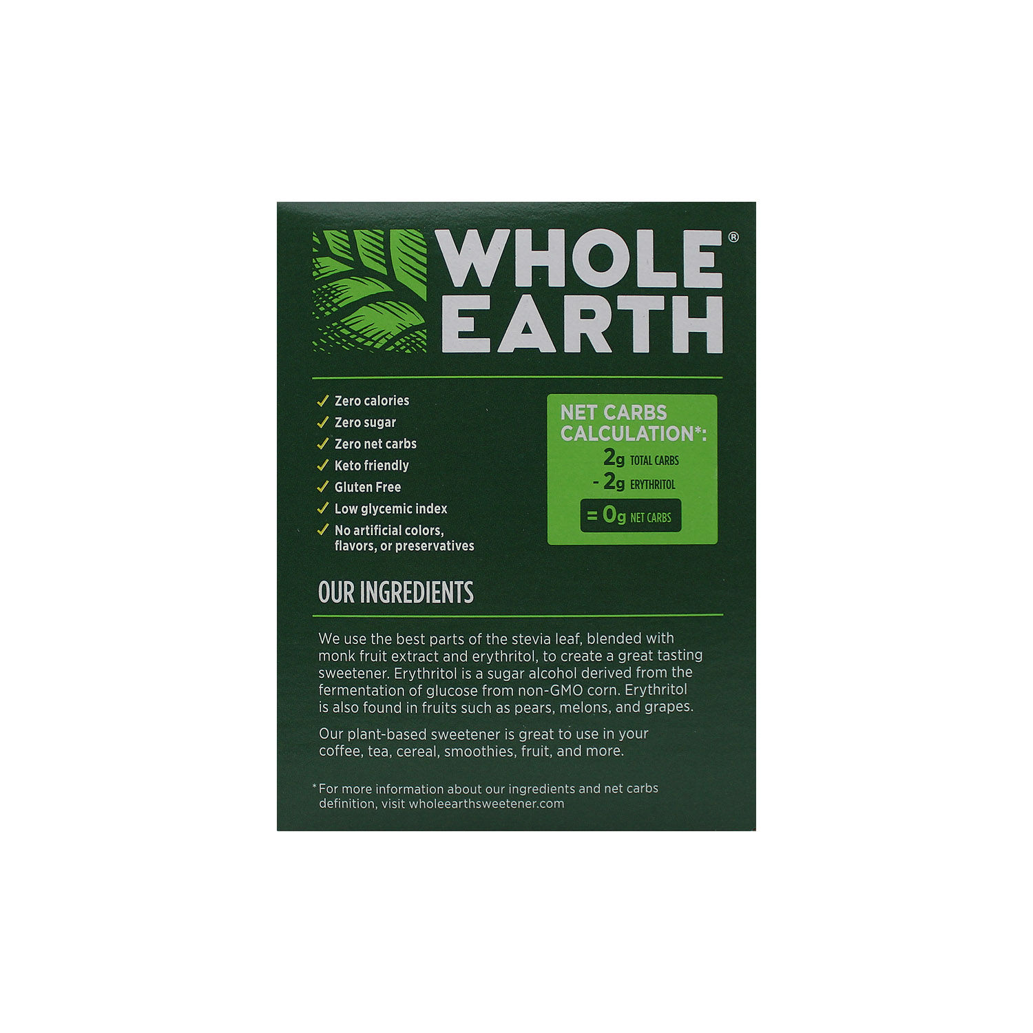 Edulcorante Polvo Stevia Monk Fruit Whole Earth Caja 80 G