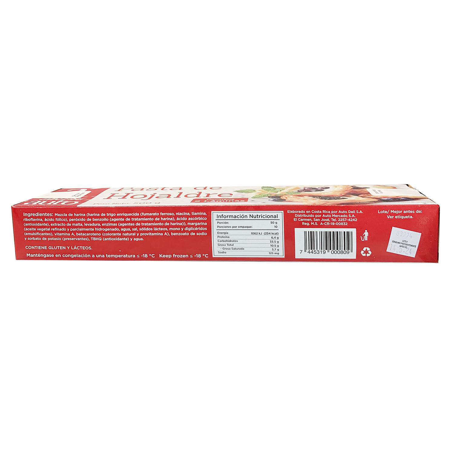 Hojaldre Pasta Seleccion Auto Caja 500 G