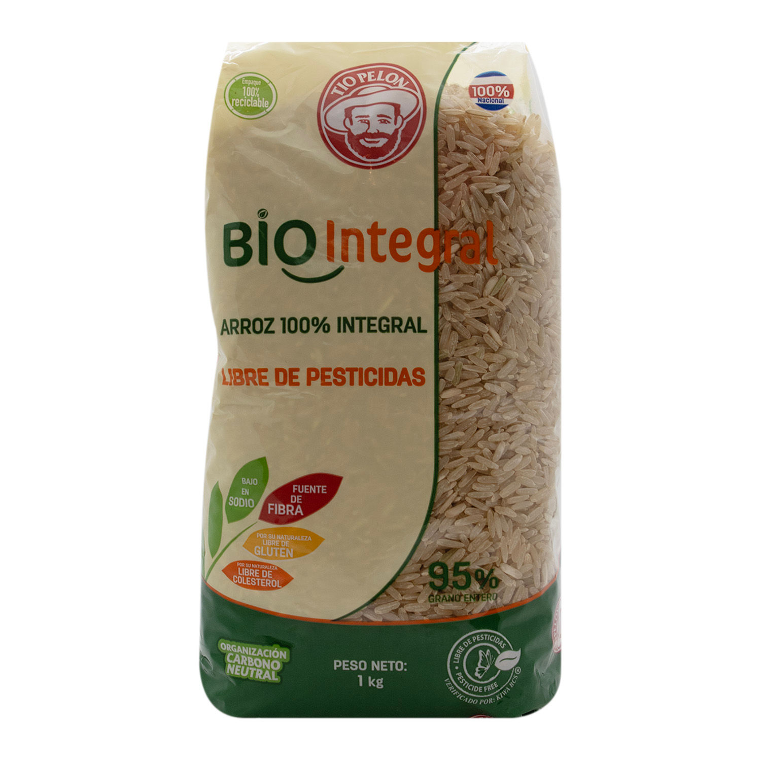 Arroz Integral 95% Bio Tio Pelon Paquete 1000 G