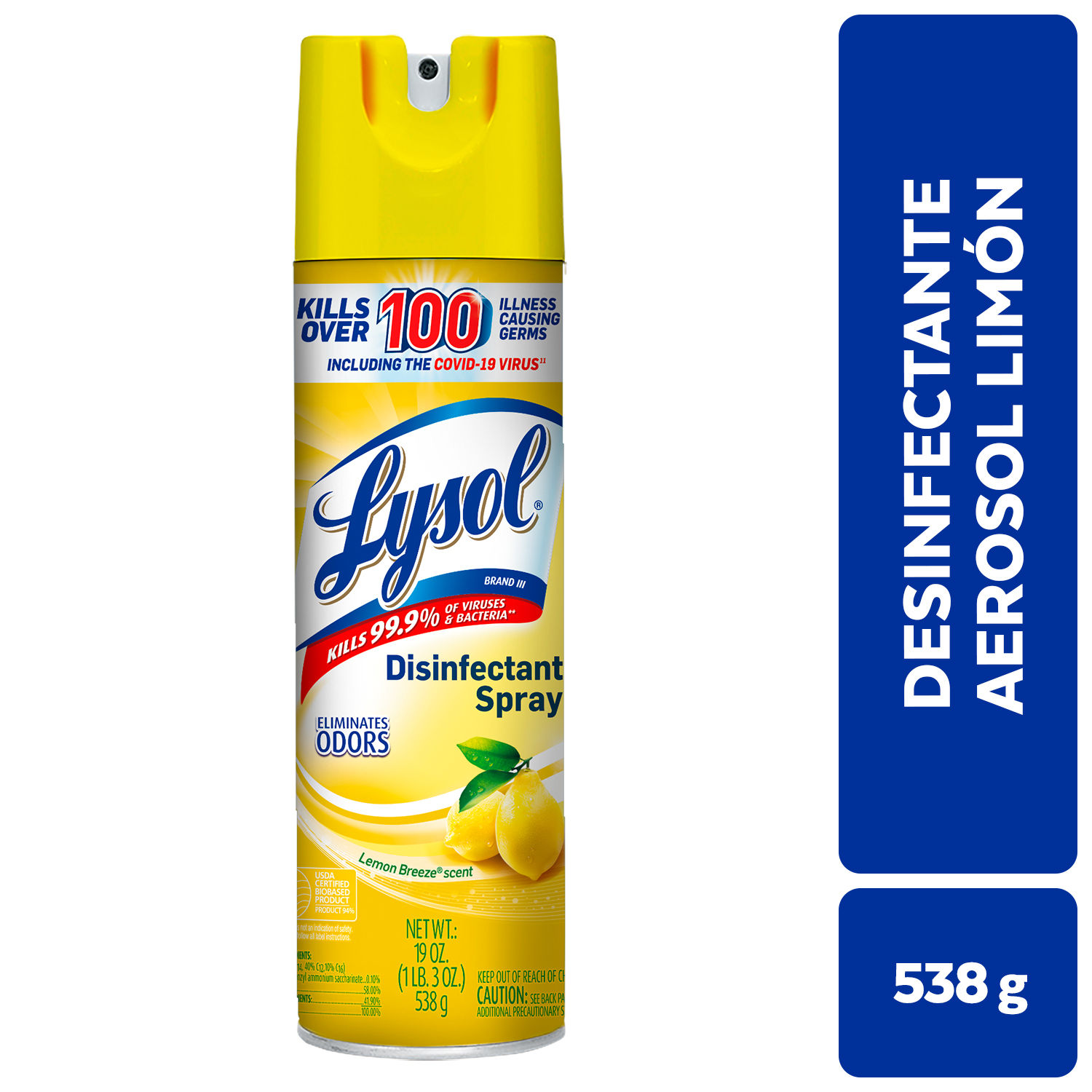 Desinfectante Aerosol Lemon Breeze Lysol Lata 538 G