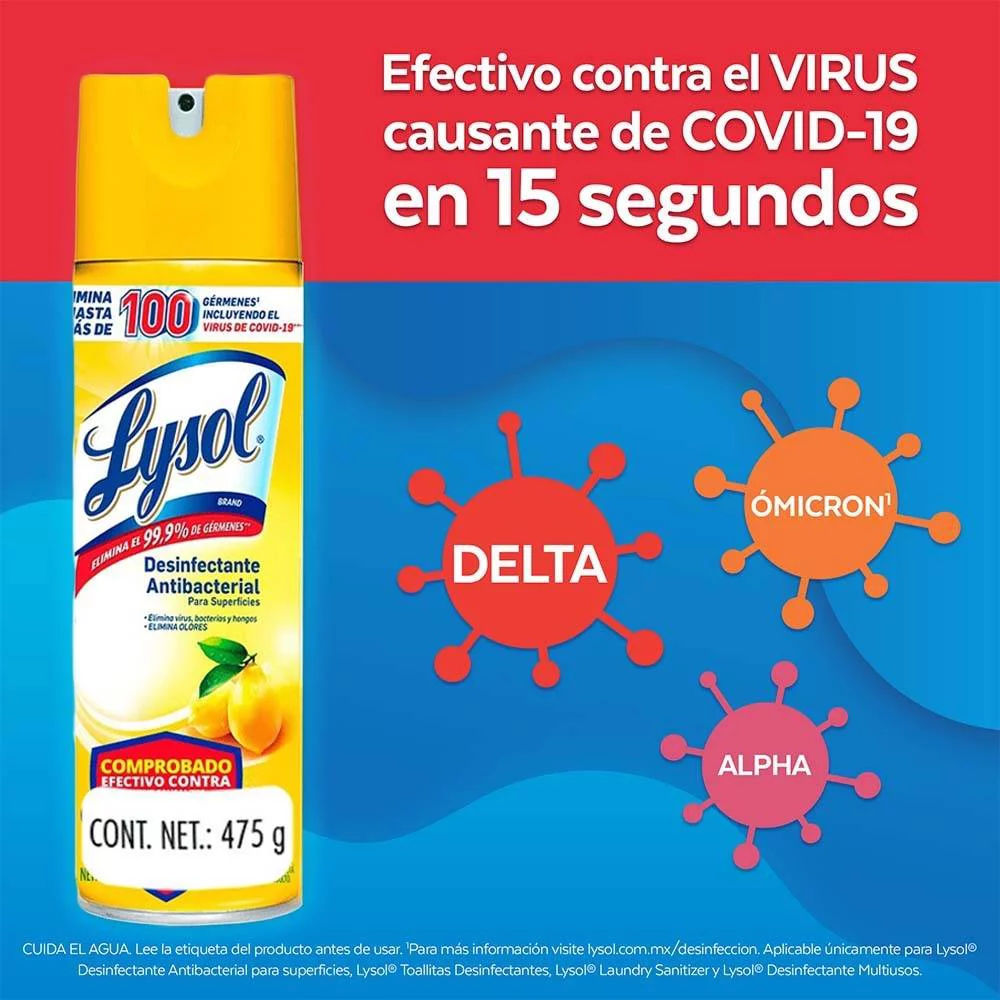 Desinfectante Aerosol Lemon Breeze Lysol Lata 538 G