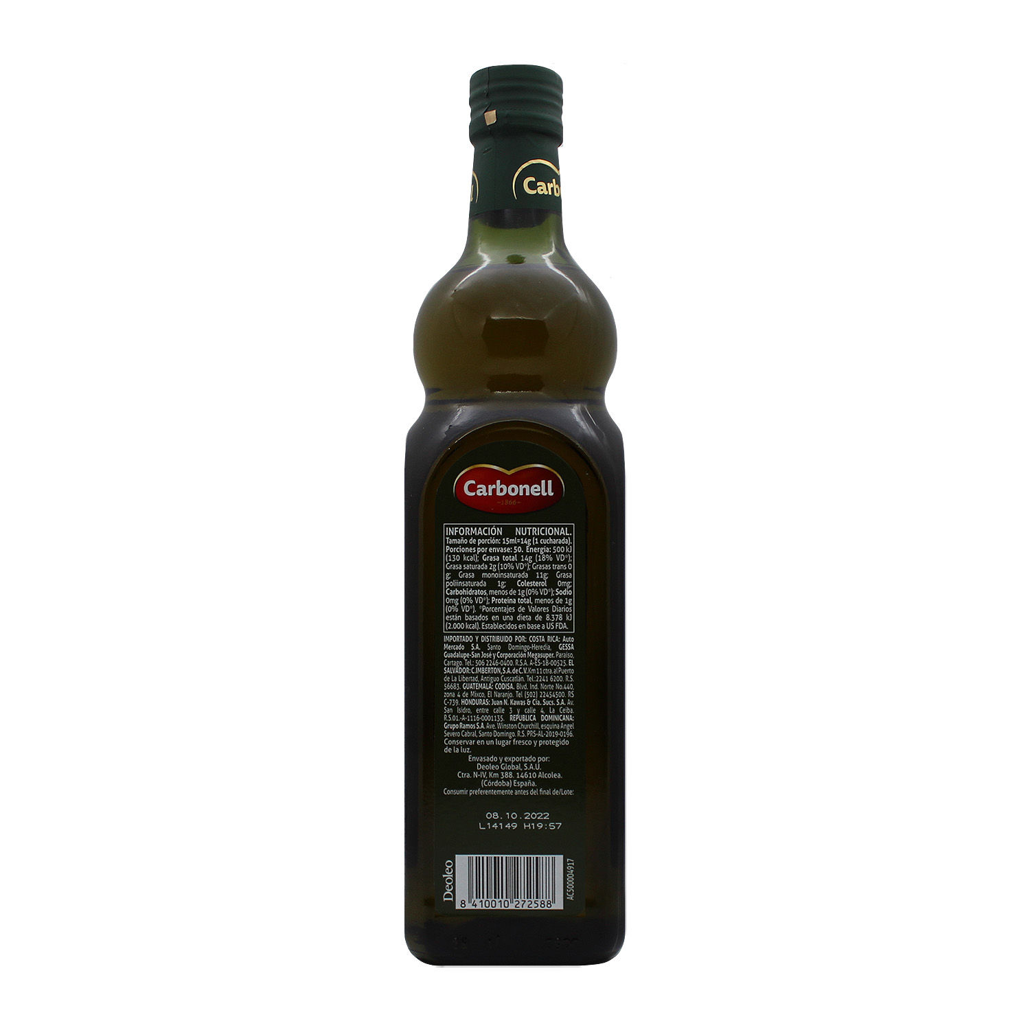 Aceite Oliva Extra Virgen Carbonell Botella 750 Ml