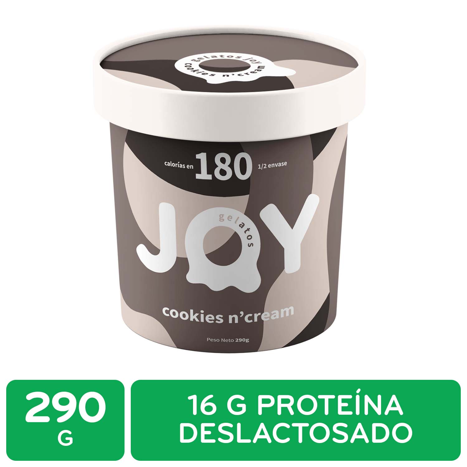 Helado Gelato Cookies Cream Gelatos Joy Envase 290 G