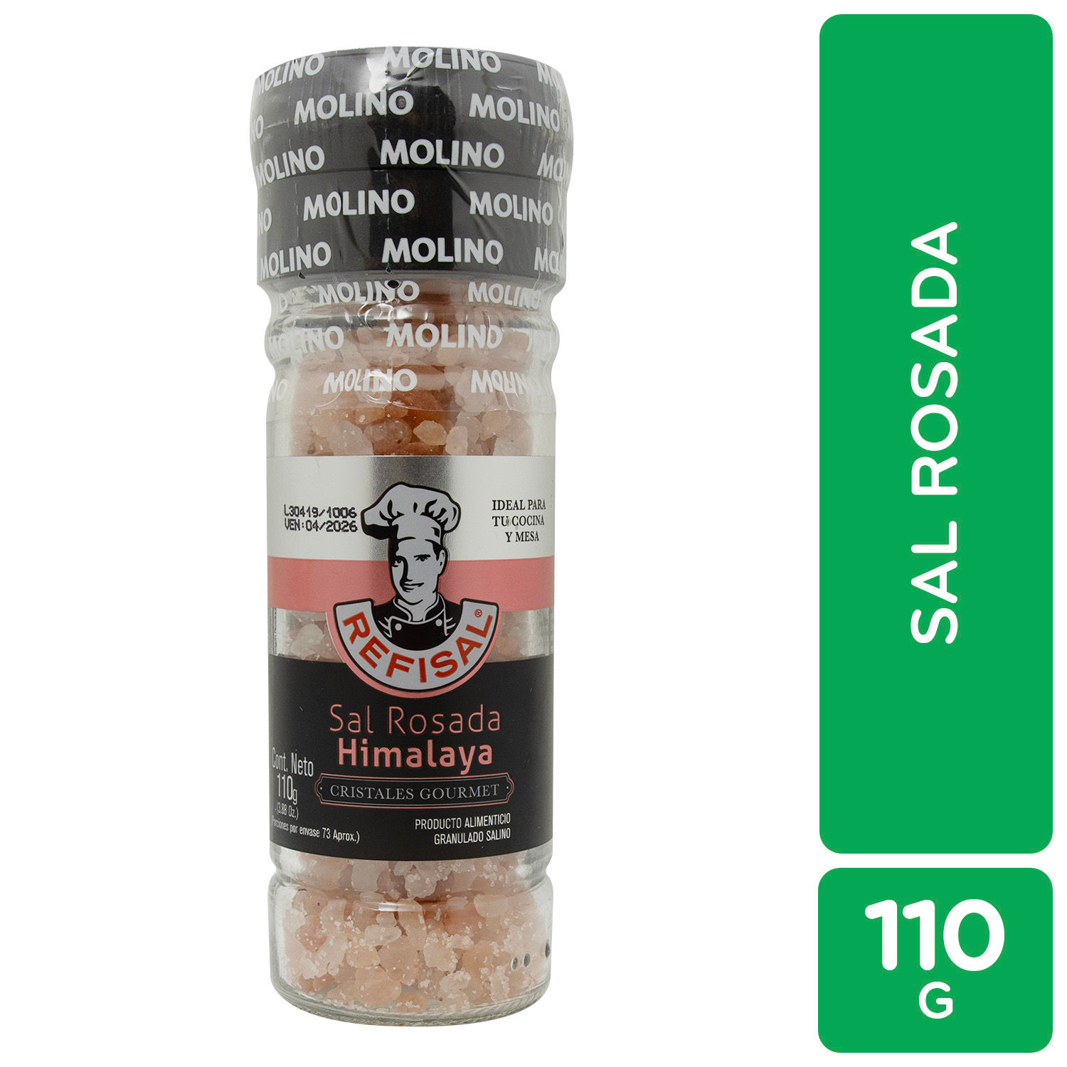 Sal Rosada Himalaya Con Molino Refisal Frasco 110 G