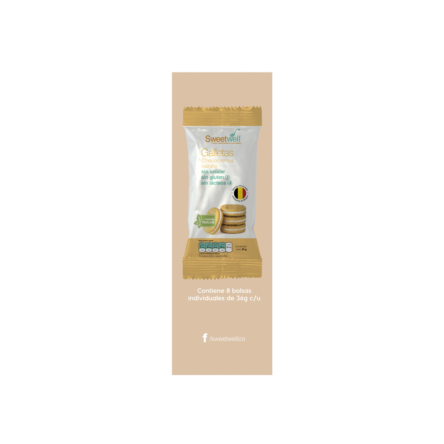 Galleta Dulce Sin Azucar Vainilla Sweetwell Caja 288 G | Auto Mercado