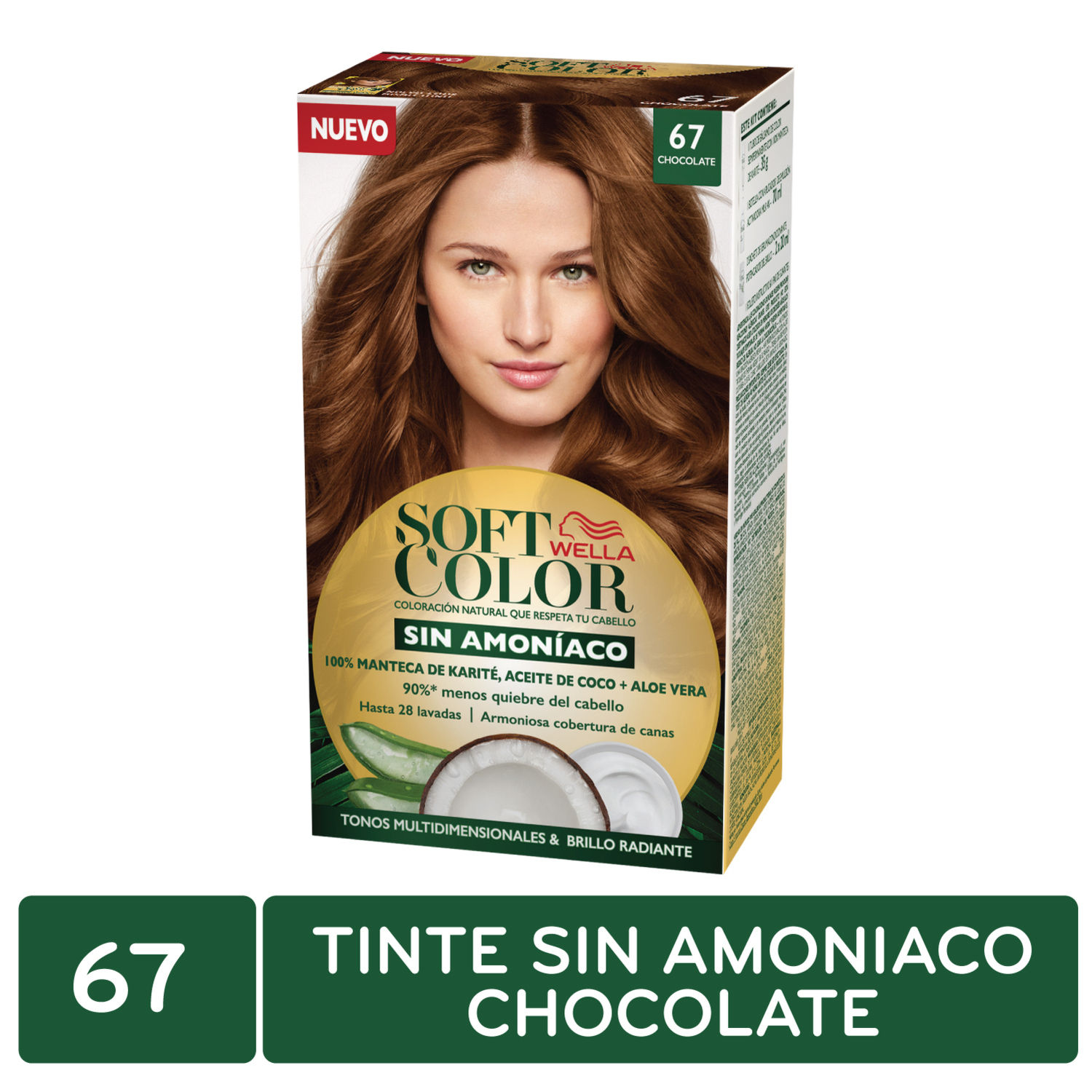 Tinte Permanente Con Amoniaco Chocolate 67 Soft Color Caja 1 Unid