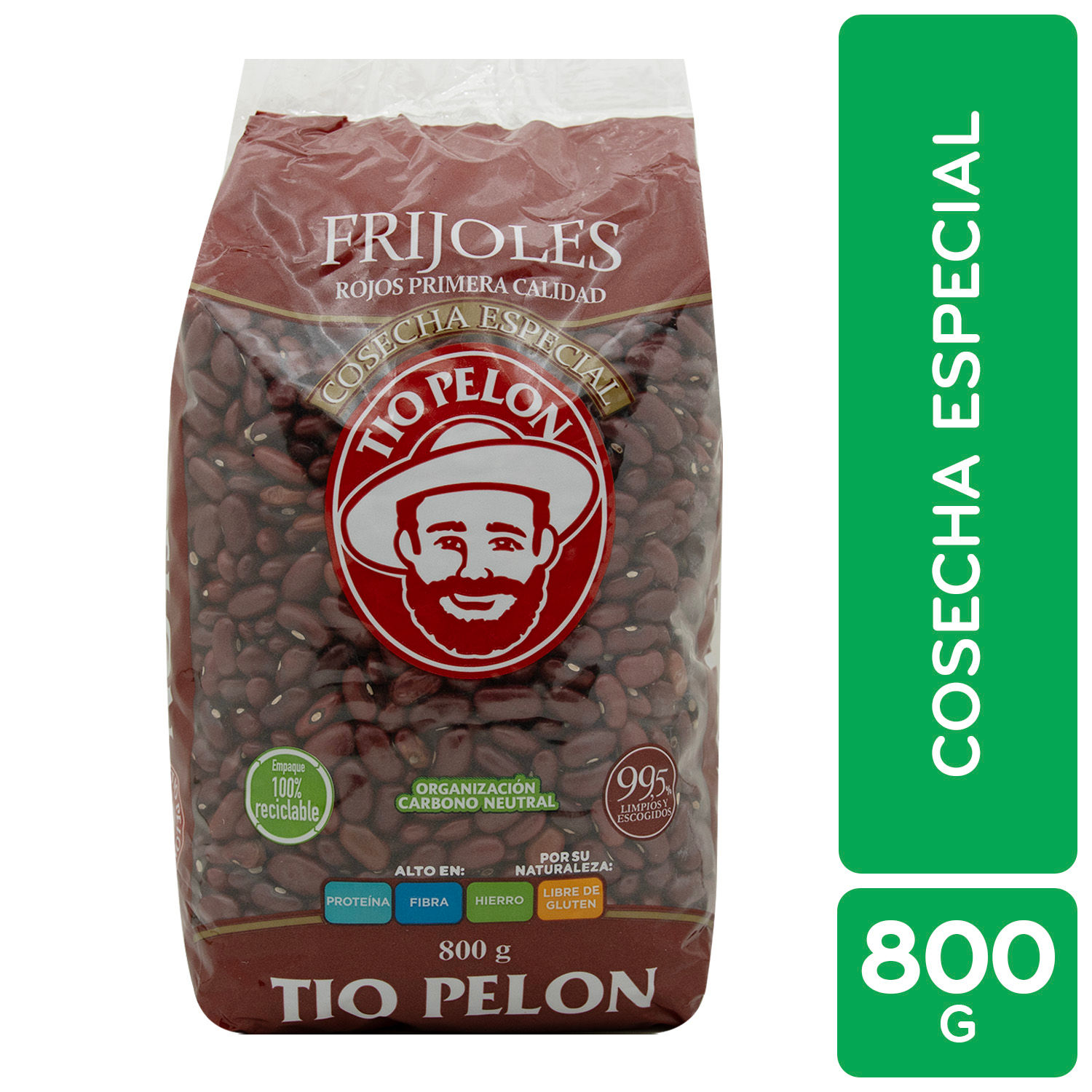 Frijol Rojo Cosecha Especial Tio Pelon Bolsa 800 G