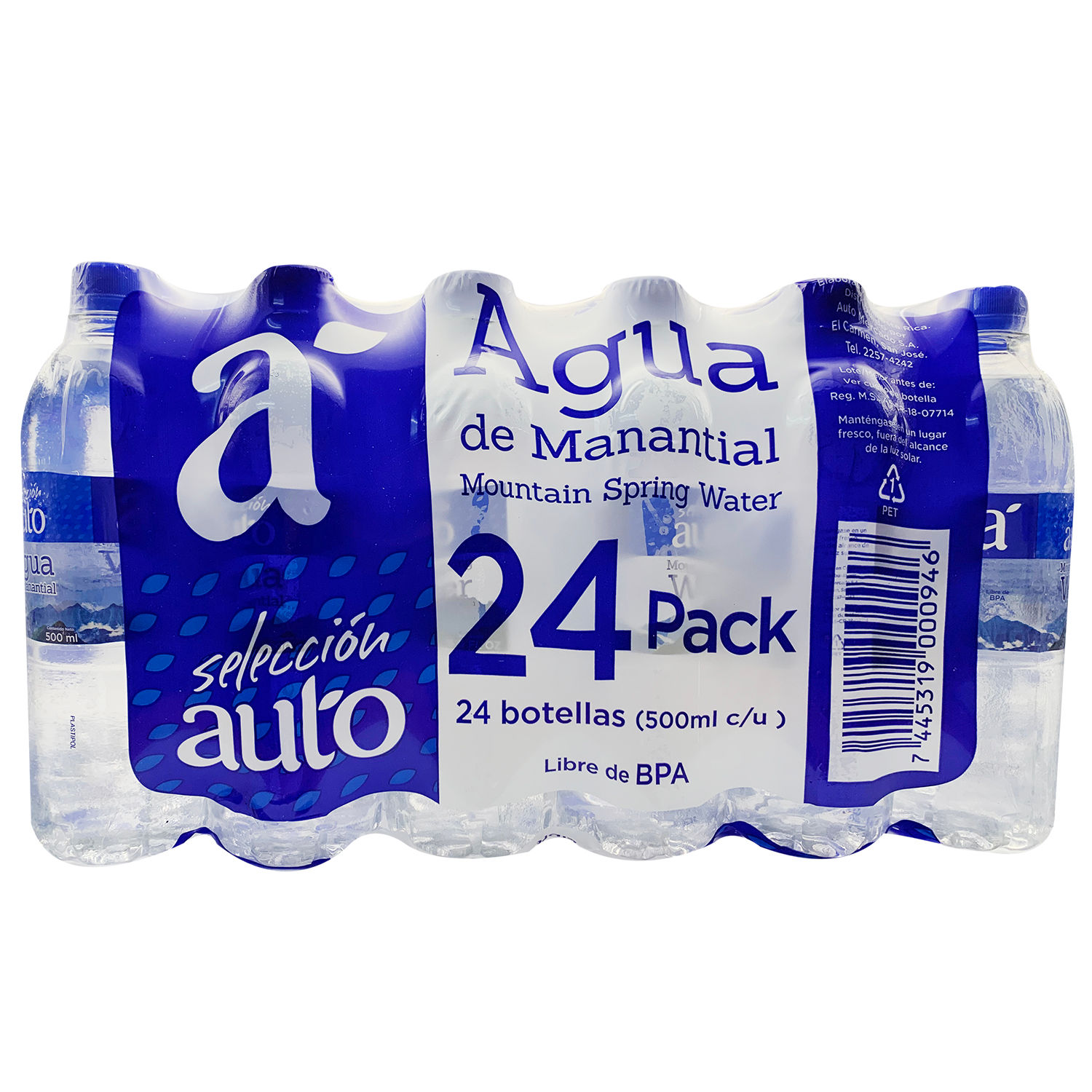 Agua Natural Manantial 24u De 500 Ml Seleccion Auto Paquete 12000 Ml