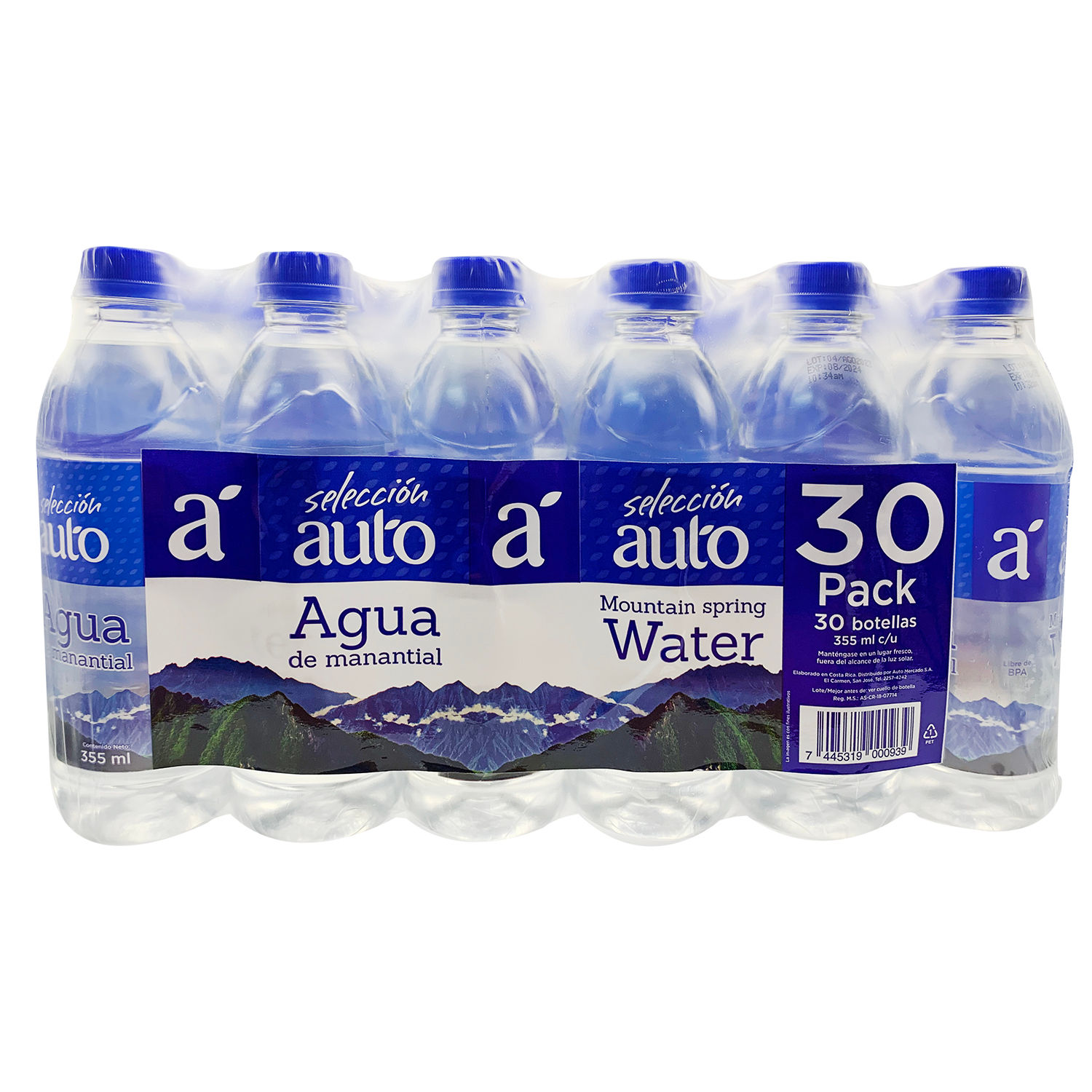 Agua Natural Manantial 30u De 355 Ml Seleccion Auto Paquete 10650 Ml