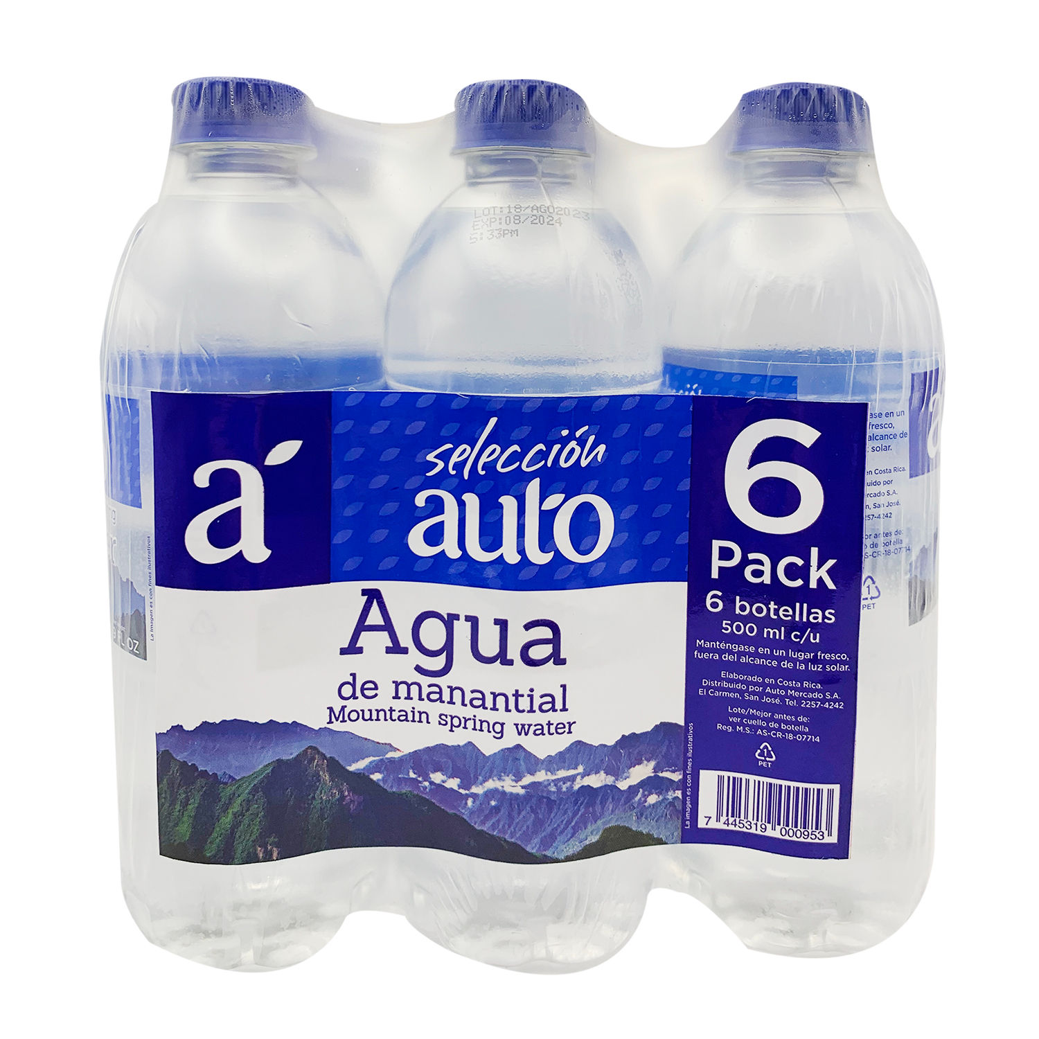 Agua Natural Manantial 6u Seleccion Auto Paquete 3000 Ml