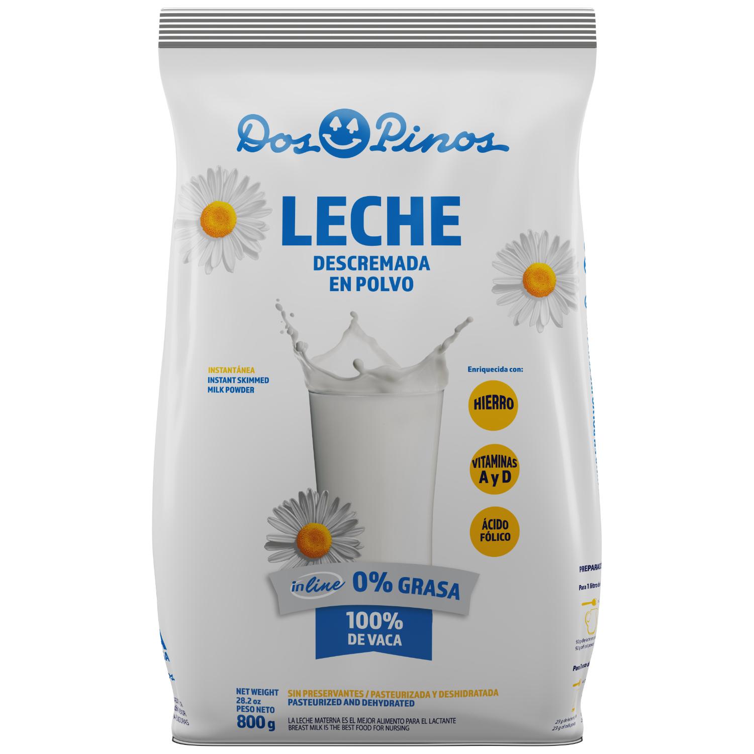 Leche En Polvo Descremada Dos Pinos Paquete 800 G