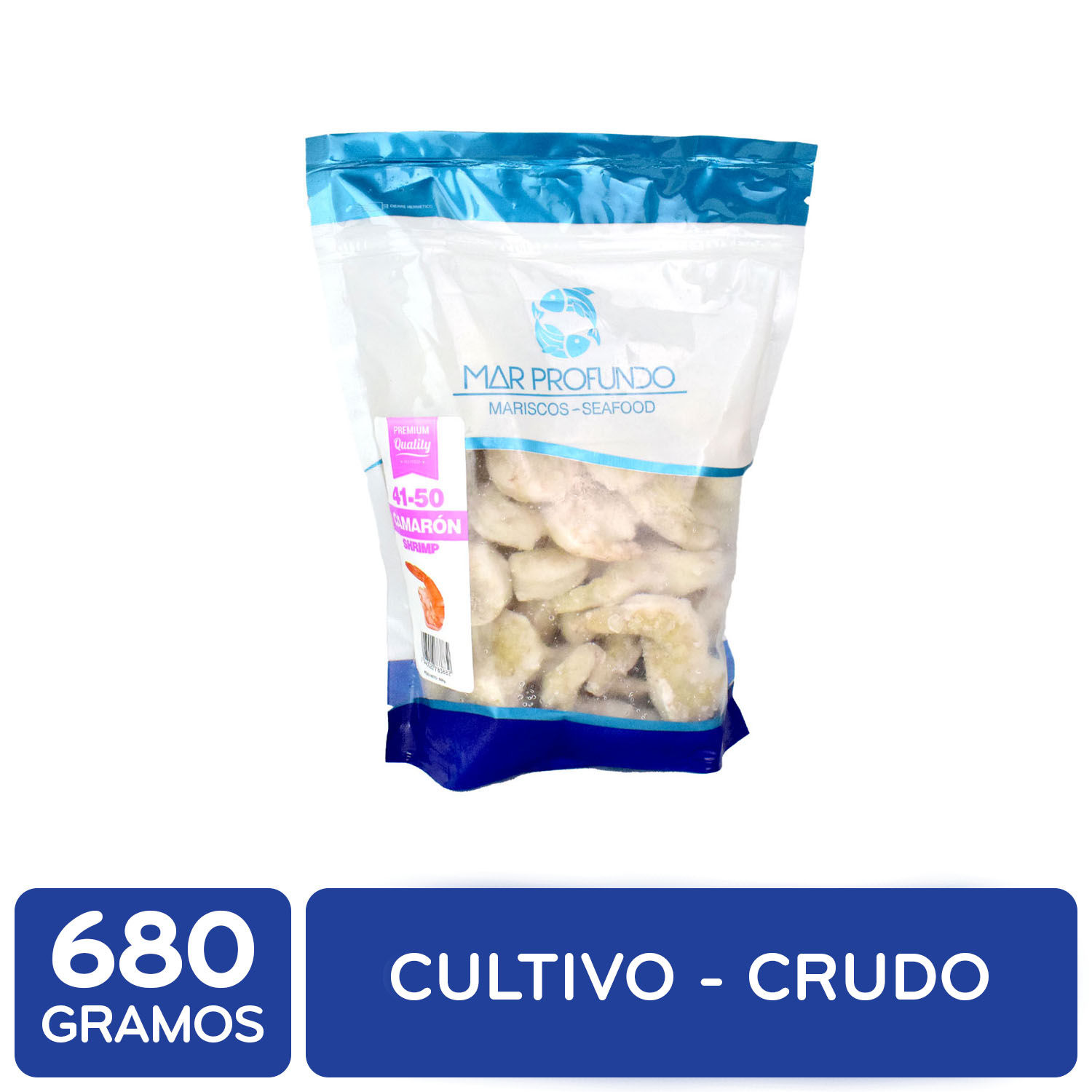 Camaron 41-50 De Mar Aquicola Congelado Mar Profundo Bolsa 680 G