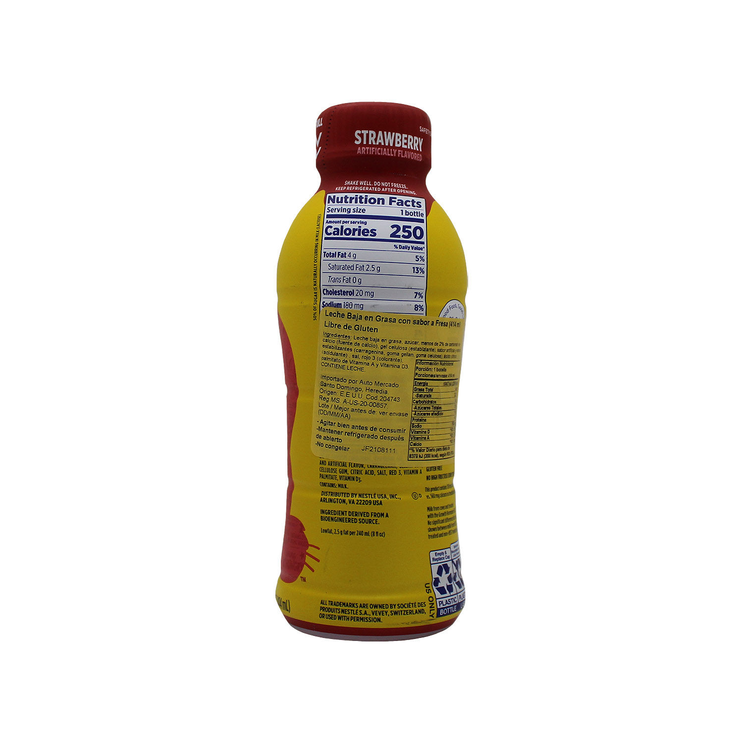 Leche Saborizada Fresa Nesquik Envase 414 Ml