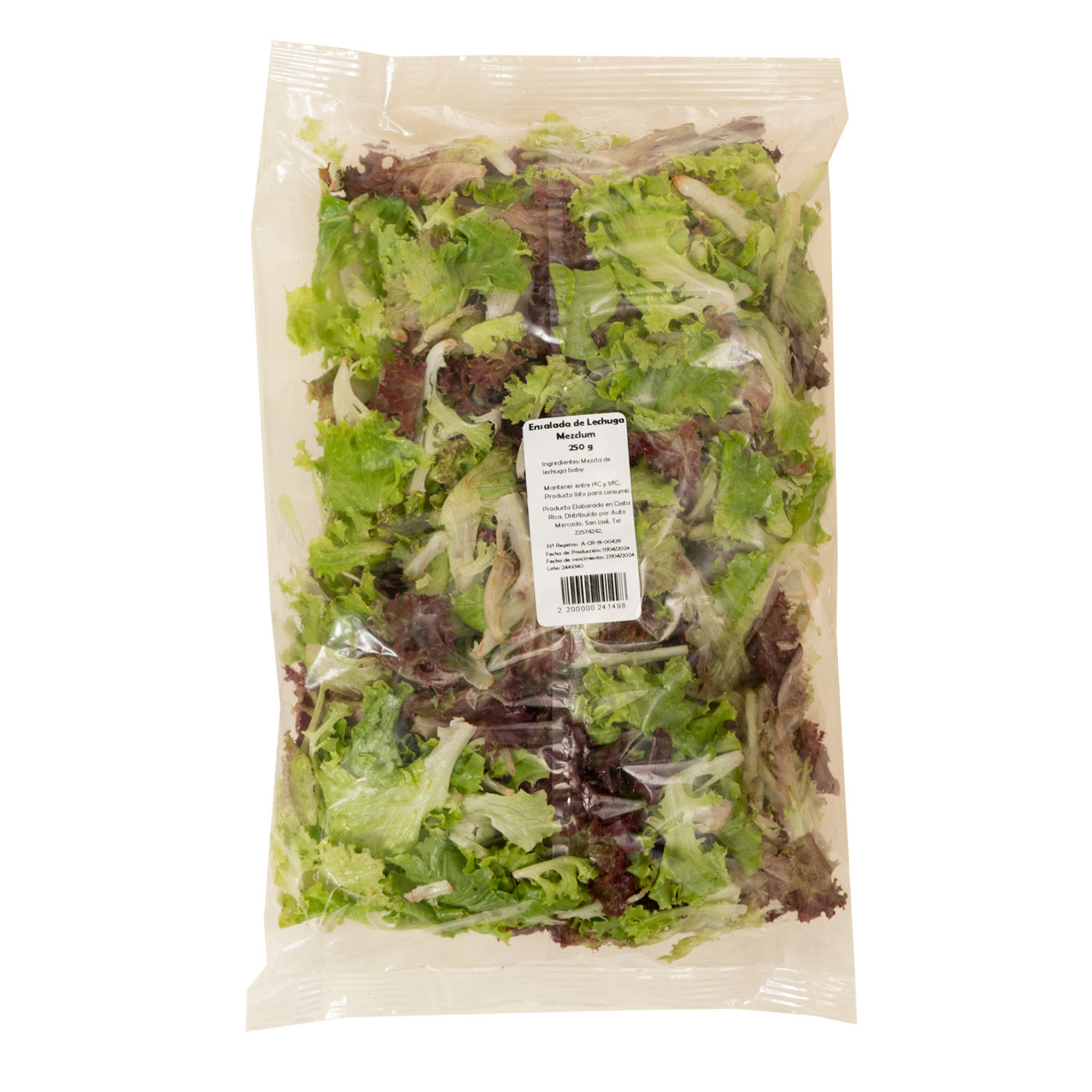 Ensalada Lechuga Mezclum Auto Mercado Paquete 250 G