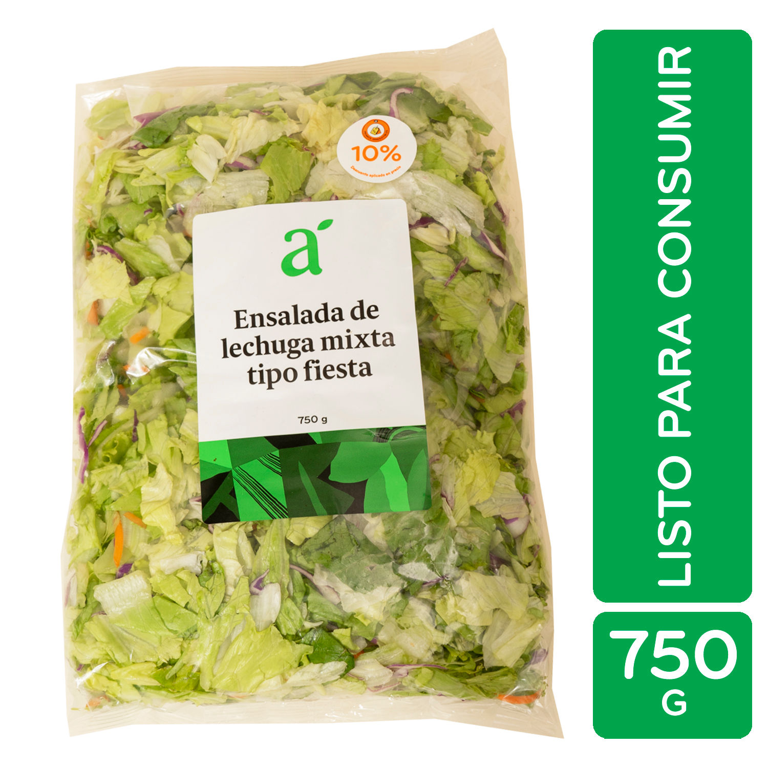 Ensalada Lechuga Fiesta Auto Mercado Paquete Ahorro Familiar Paquete 750 G