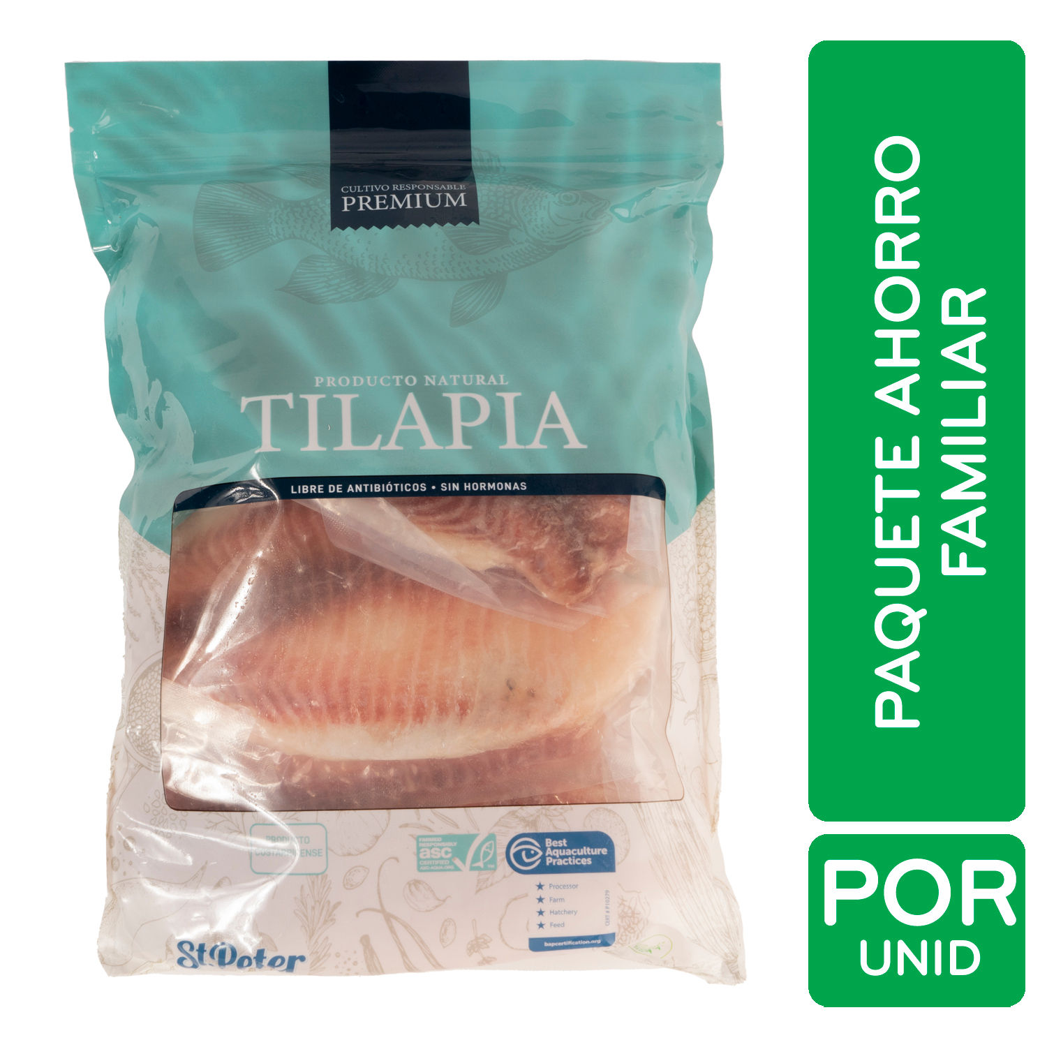 Filet Tilapia Aquicola Congelado Paquete De Ahorro Familiar Auto Mercado Paquete 1260 G