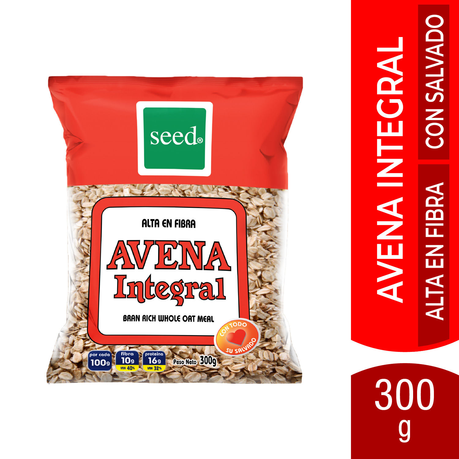 Avena Hojuela Integral Seed Paquete 300 G