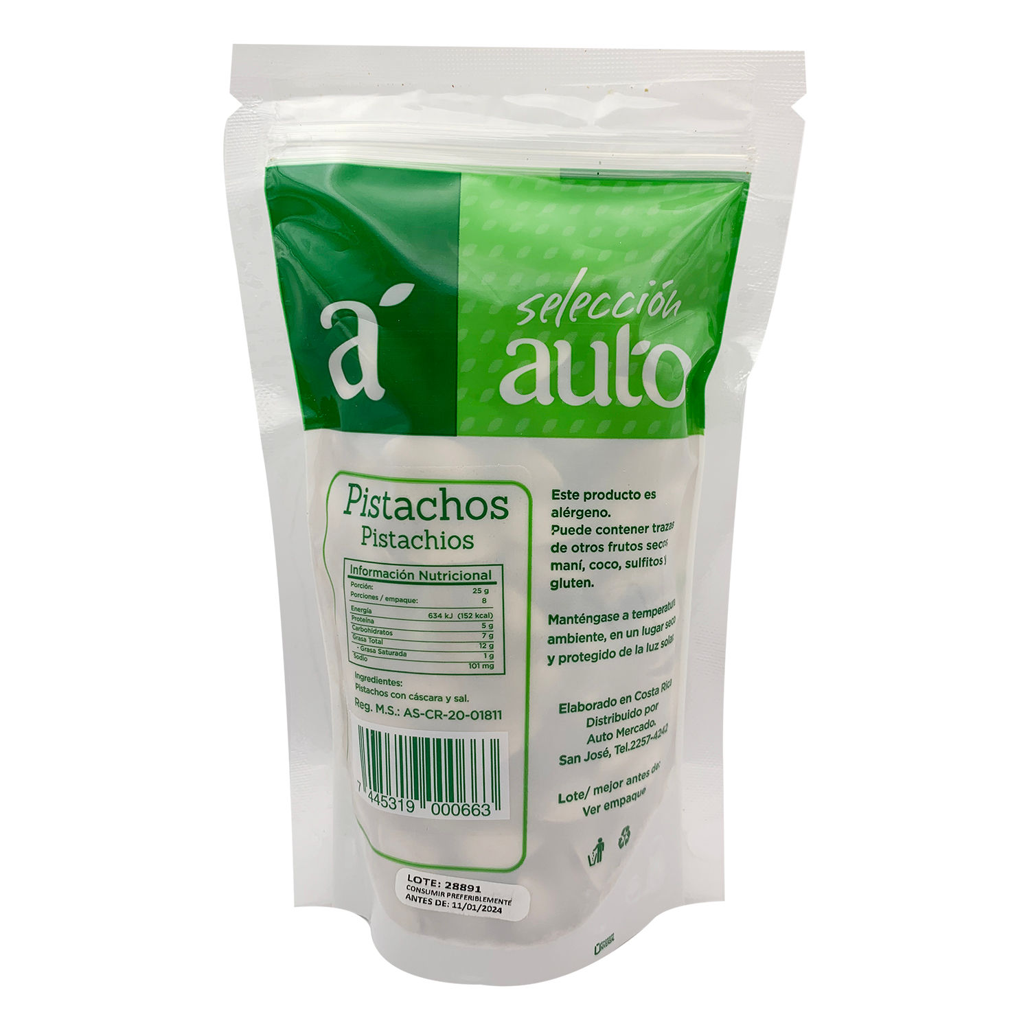 Fruta Seca Pistacho Con Cascara Seleccion Auto Bolsa 200 G