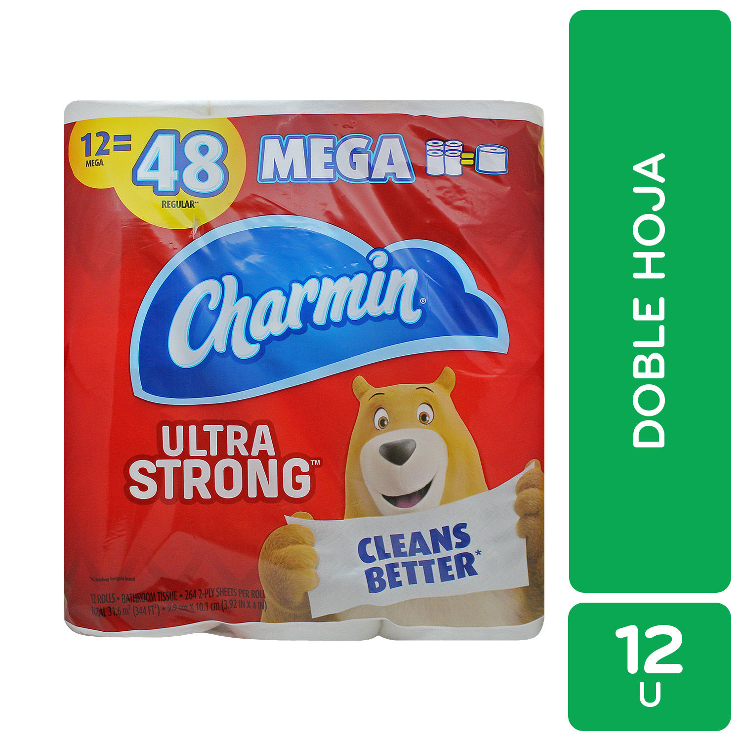 Papel Higienico Doble Hoja Ultra Fuerte 12u Charmin Paquete 12 Und