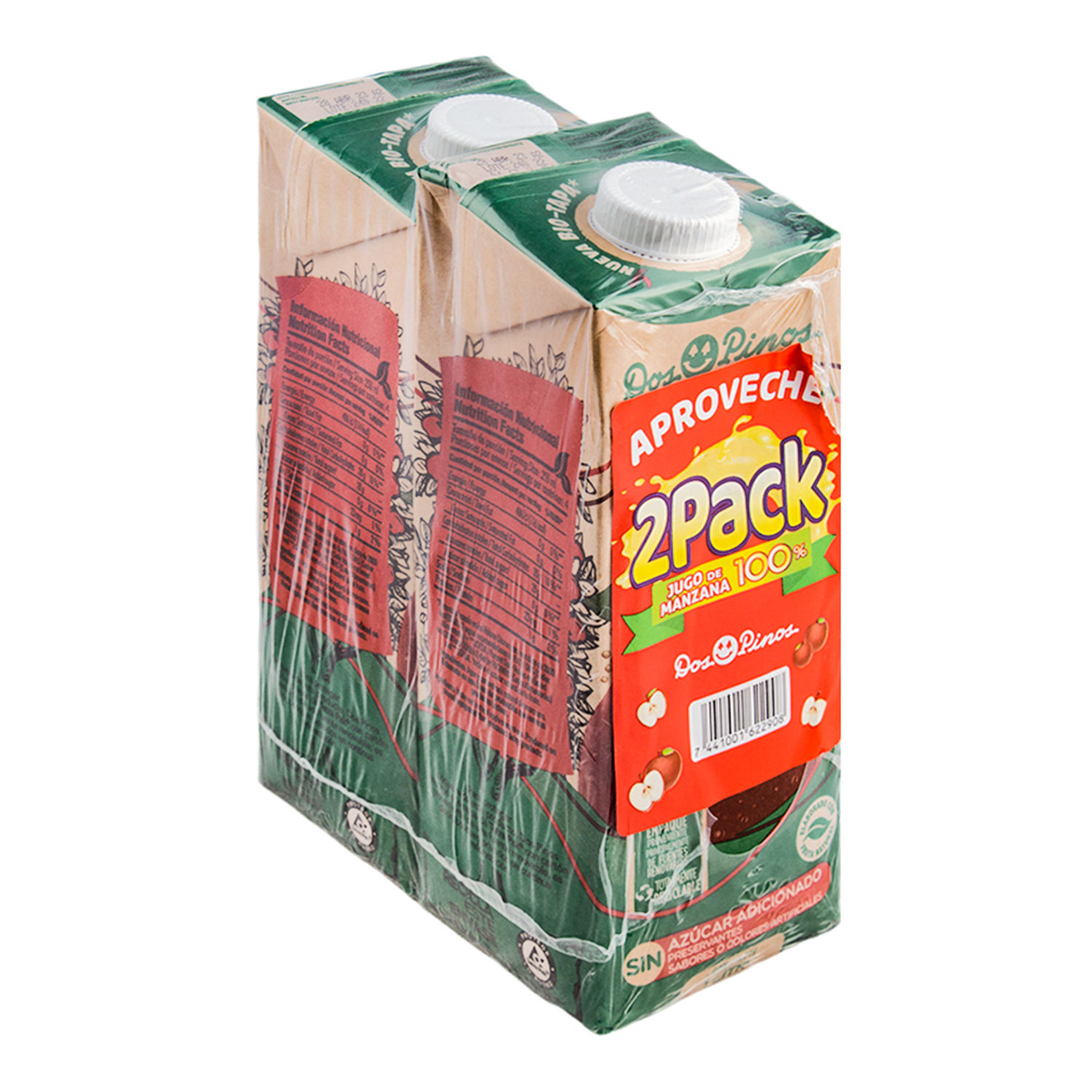 Bebida Jugo Manzana Dos Pinos 2u Paquete 2000 Ml