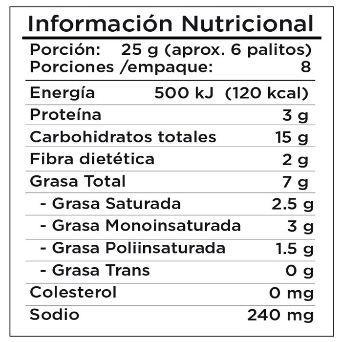 Palito Ajonjoli Oliva Seleccion Auto Paquete 200 G