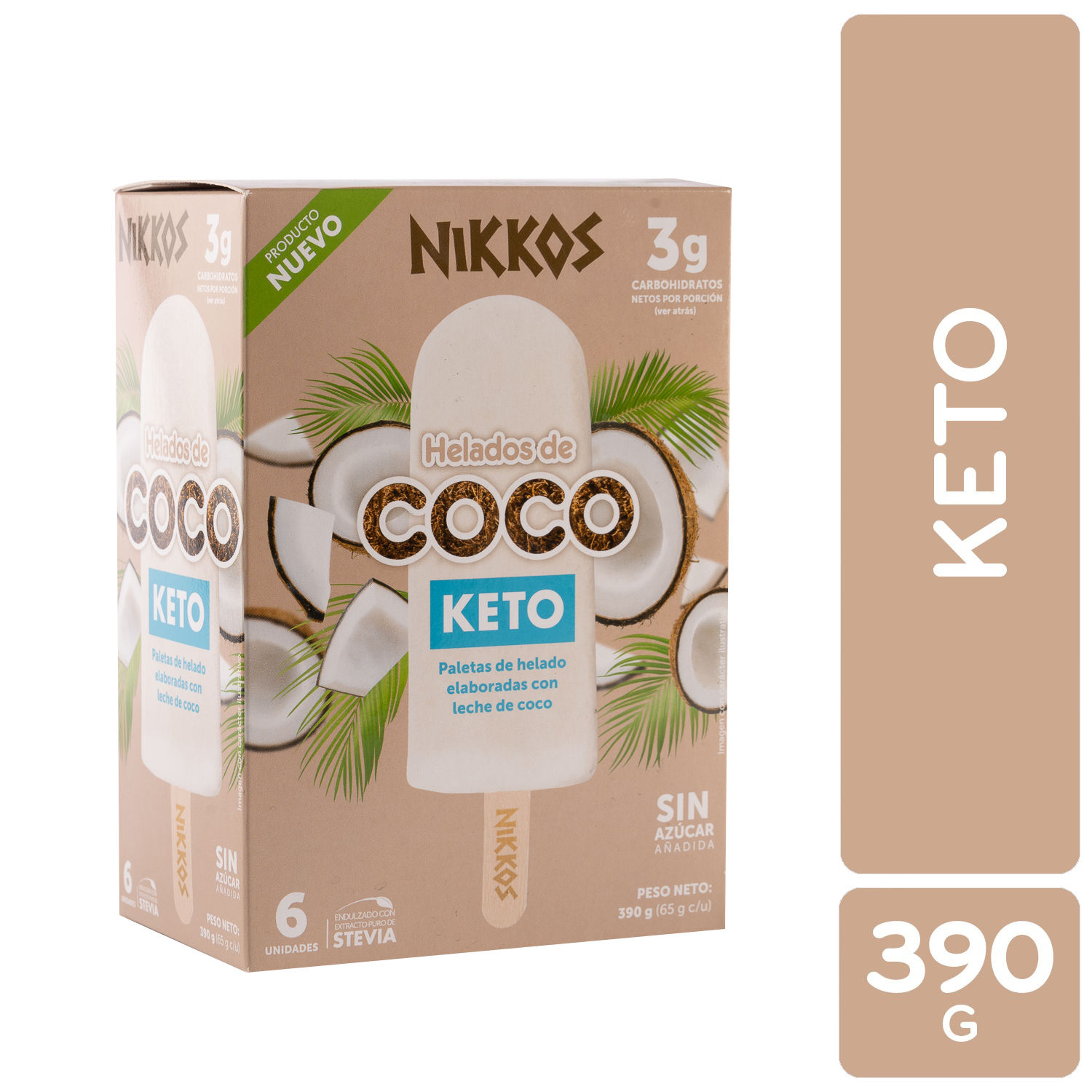 Paleta Keto Coco Nikkos Caja 390 G