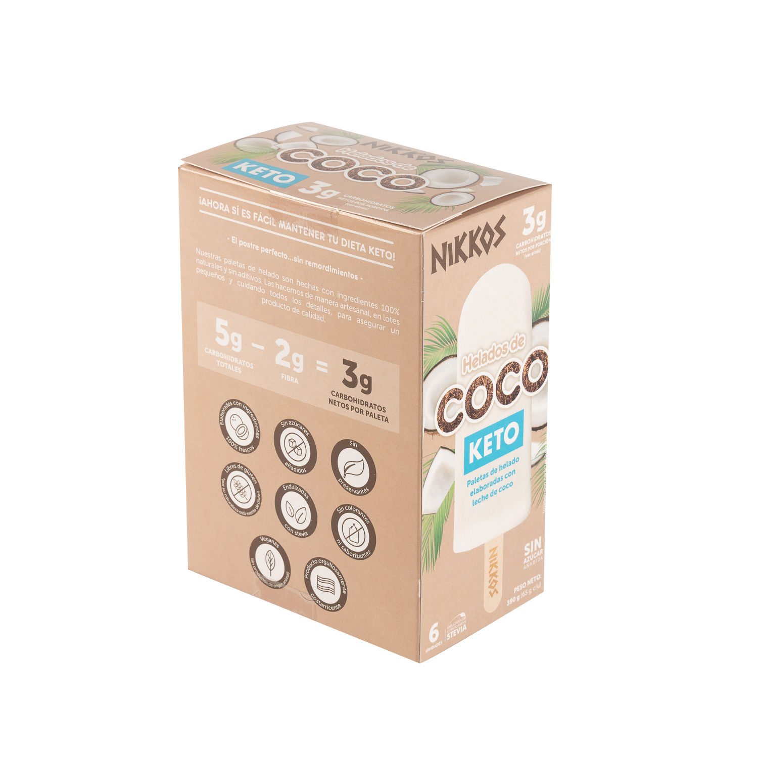 Paleta Keto Coco Nikkos Caja 390 G