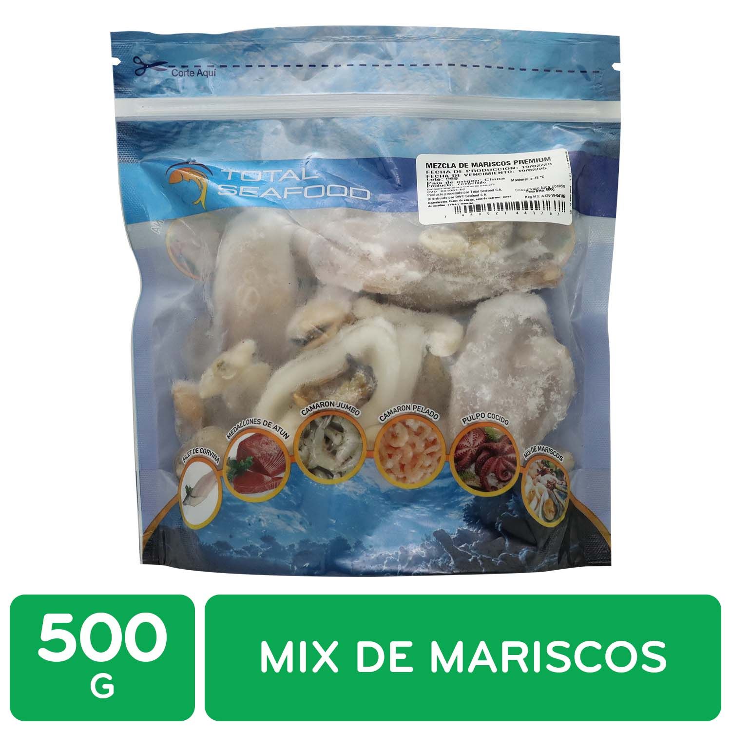 Mariscada Carne Premium Congelado Auto Mercado Bolsa 500 G