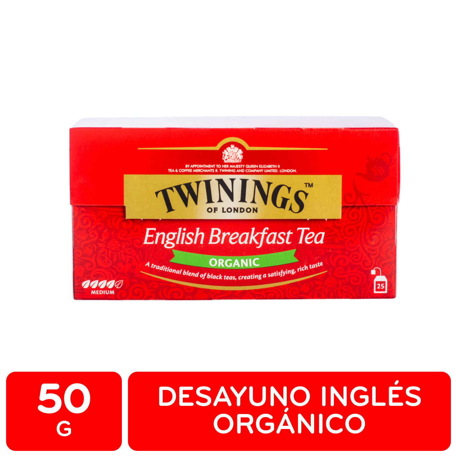 Te Negro Organico Desayuno Ingles Twining Caja 50 G