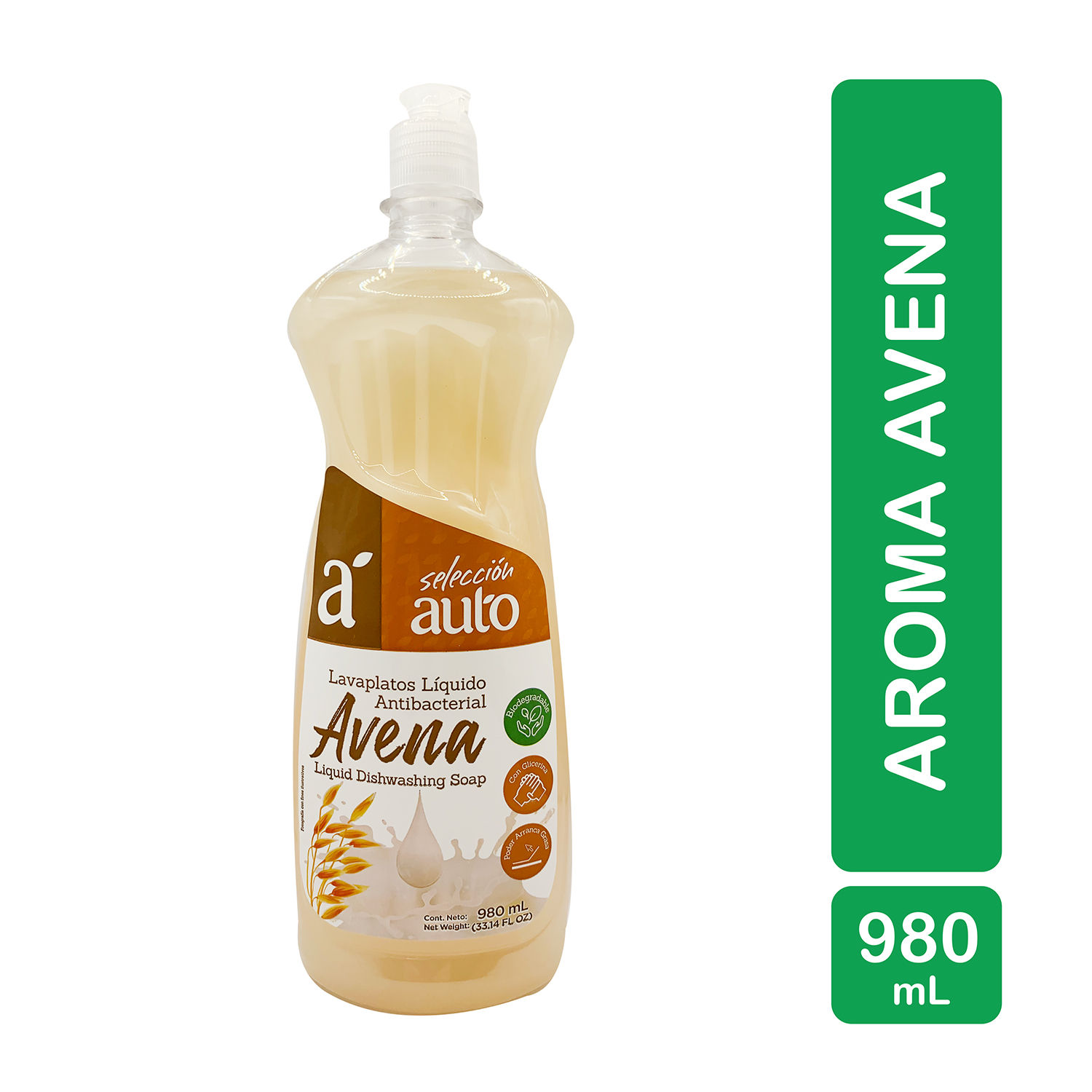 Lavaplatos Liquido Avena Seleccion Auto Envase 980 Ml