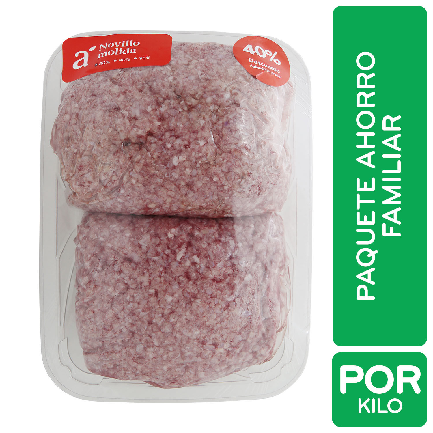 Molida De Res 80% Carne Magra 20% Grasa Paquete Ahorro Familiar Auto Mercado Kilogramo