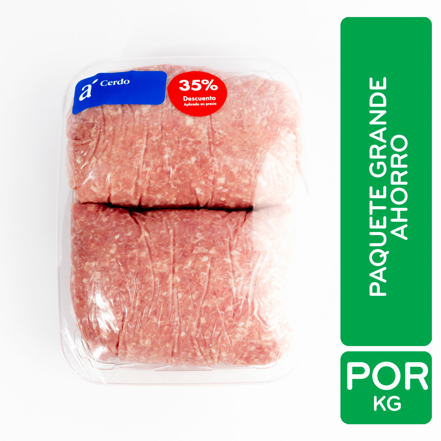 Molida De Cerdo 90% Carne Magra 10% Grasa Paquete De Ahorro Familiar Auto Mercado Kilogramo