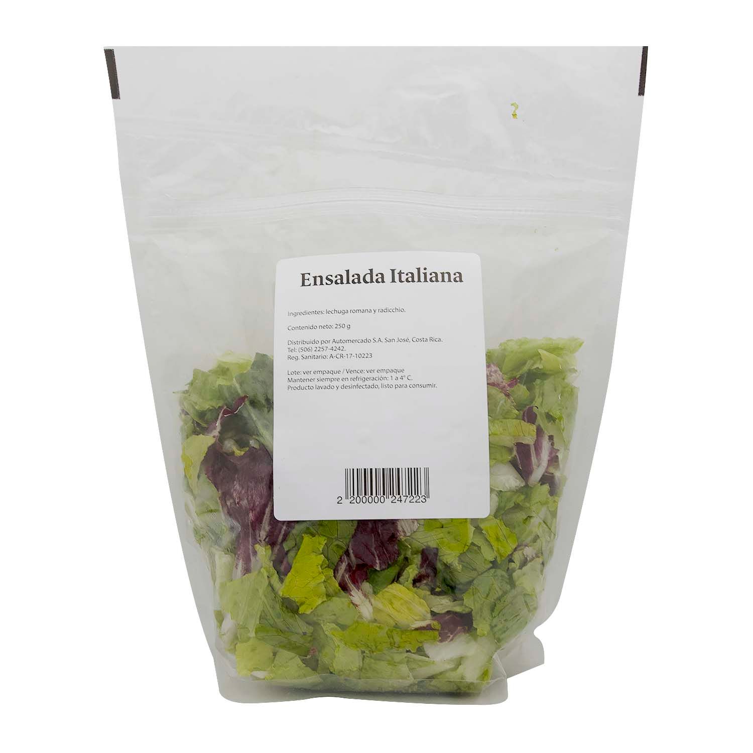 Ensalada Lechuga Italiana Auto Mercado Paquete 250 G