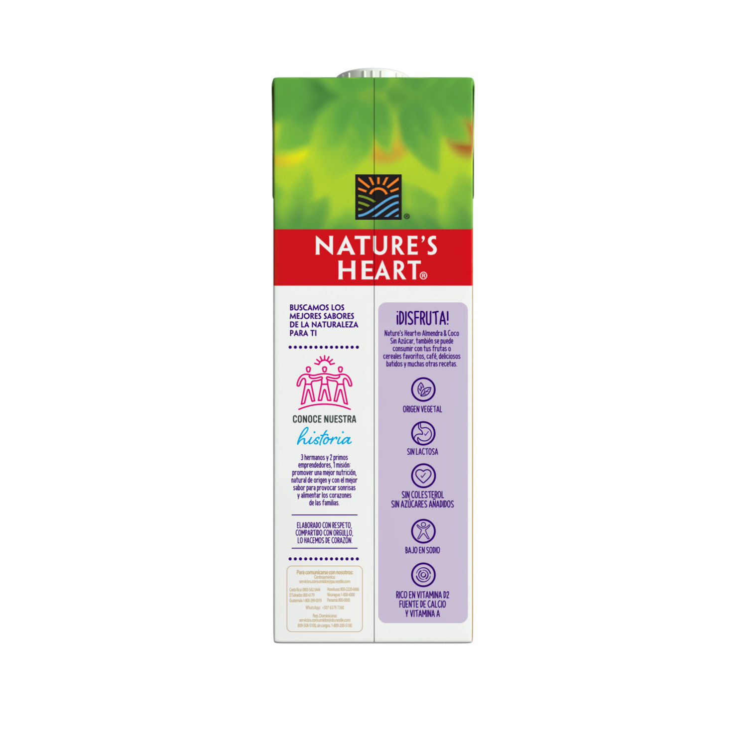 Bebida Semilla Almendra Liquido Coco Sin Azúcar Natures Heart Tetra Brick 946 Ml